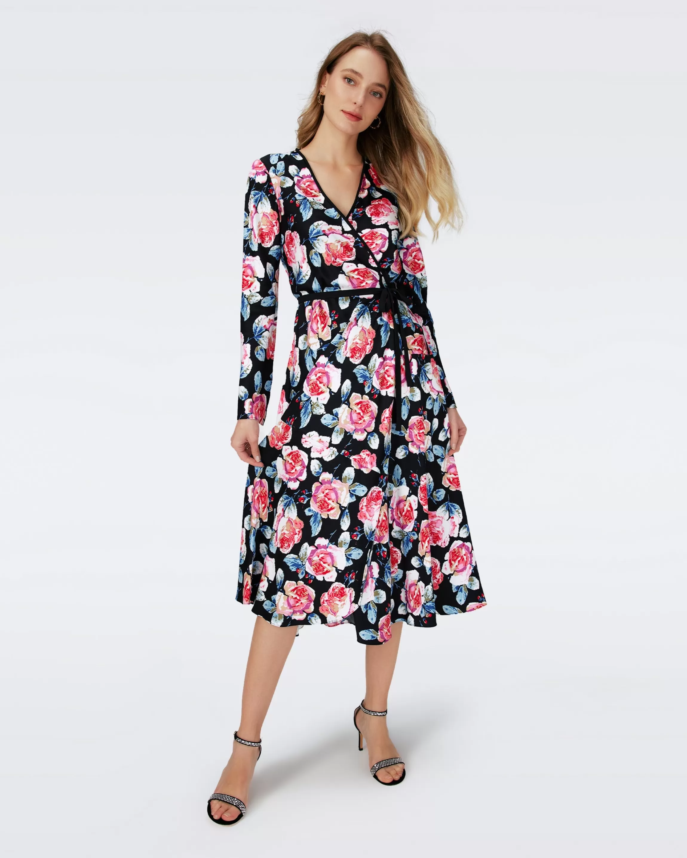 dvf Anika Wrap Dress in Fortune Rose Med Best Sale