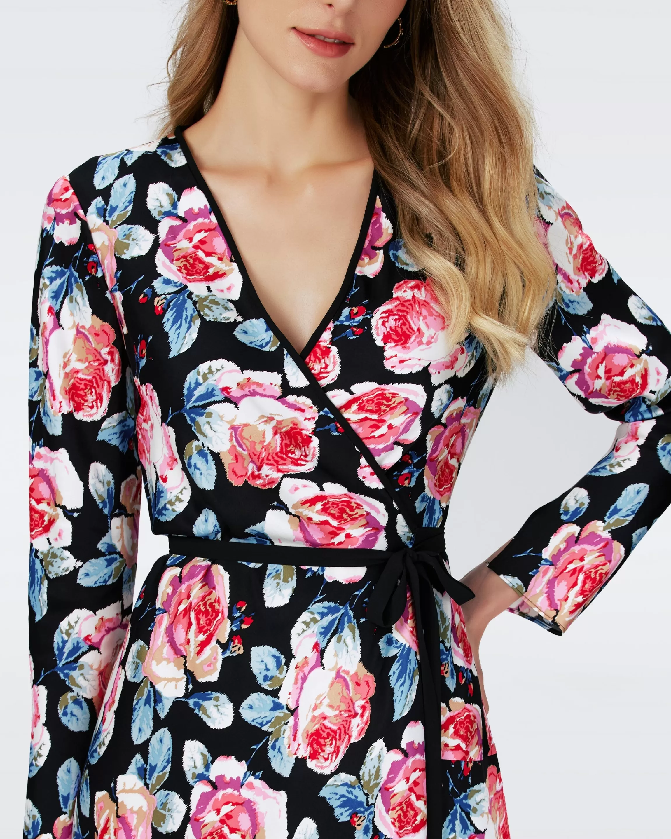 dvf Anika Wrap Dress in Fortune Rose Med Best Sale