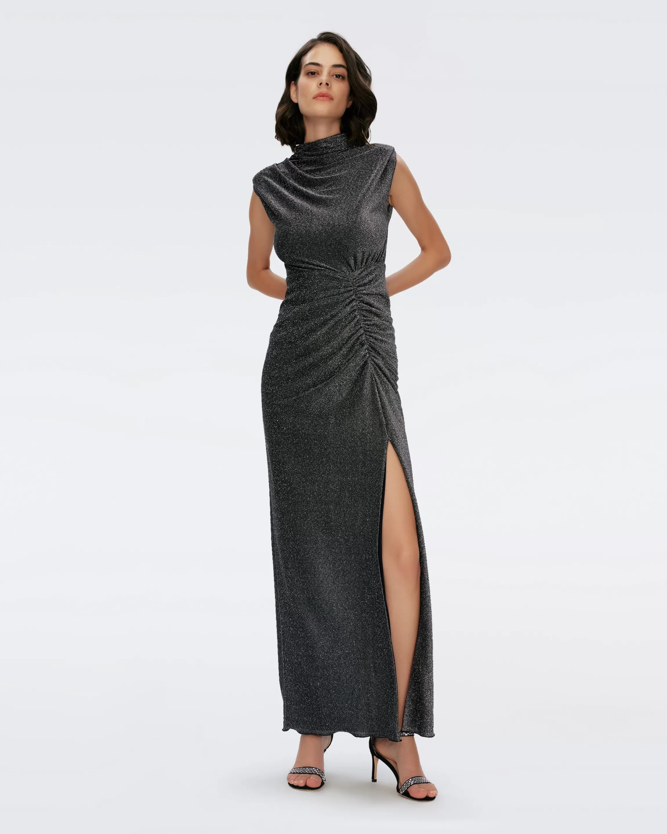 dvf Apollo Dress in Silver Grey Shop