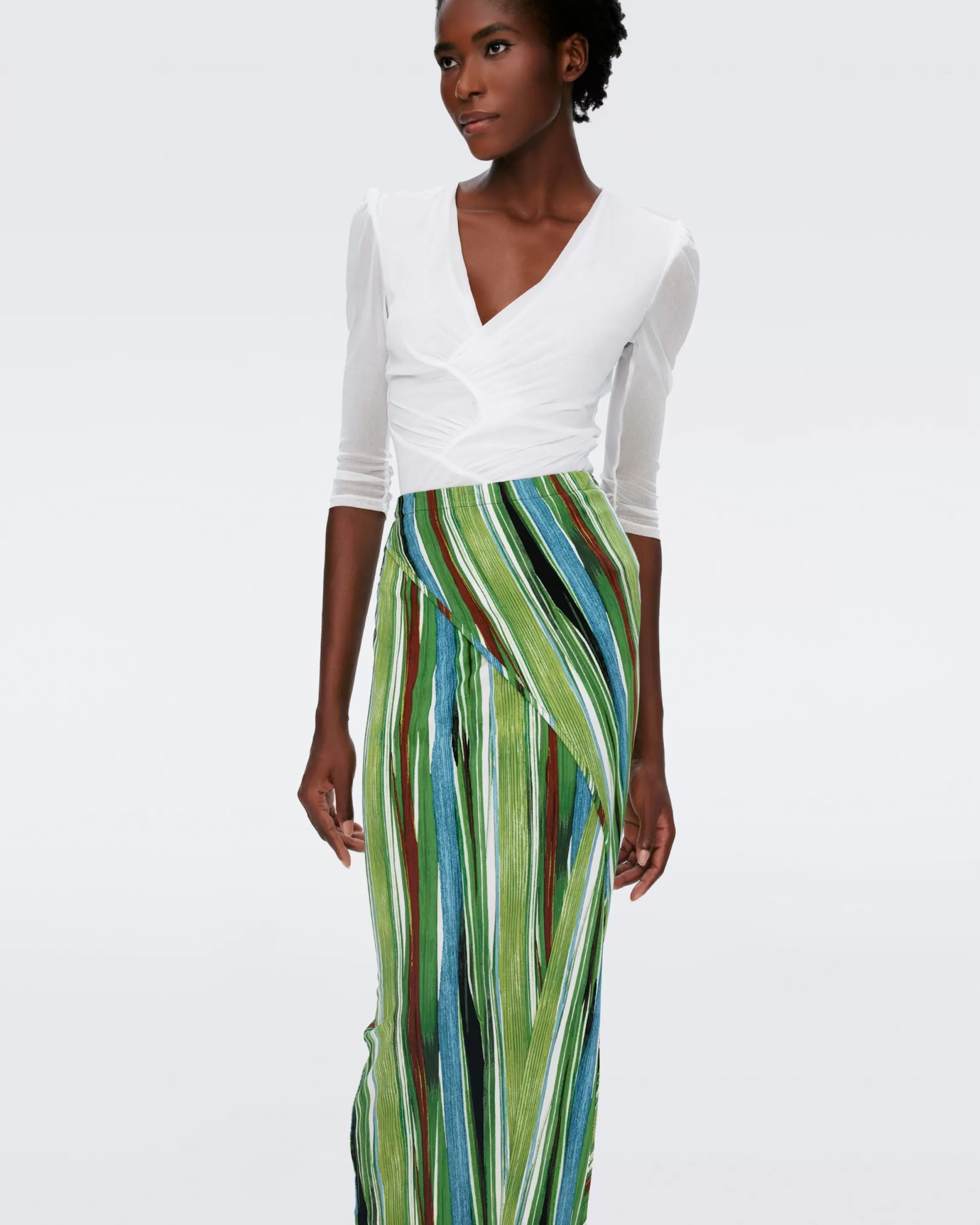 dvf Archer Skirt in Reeds Green Discount