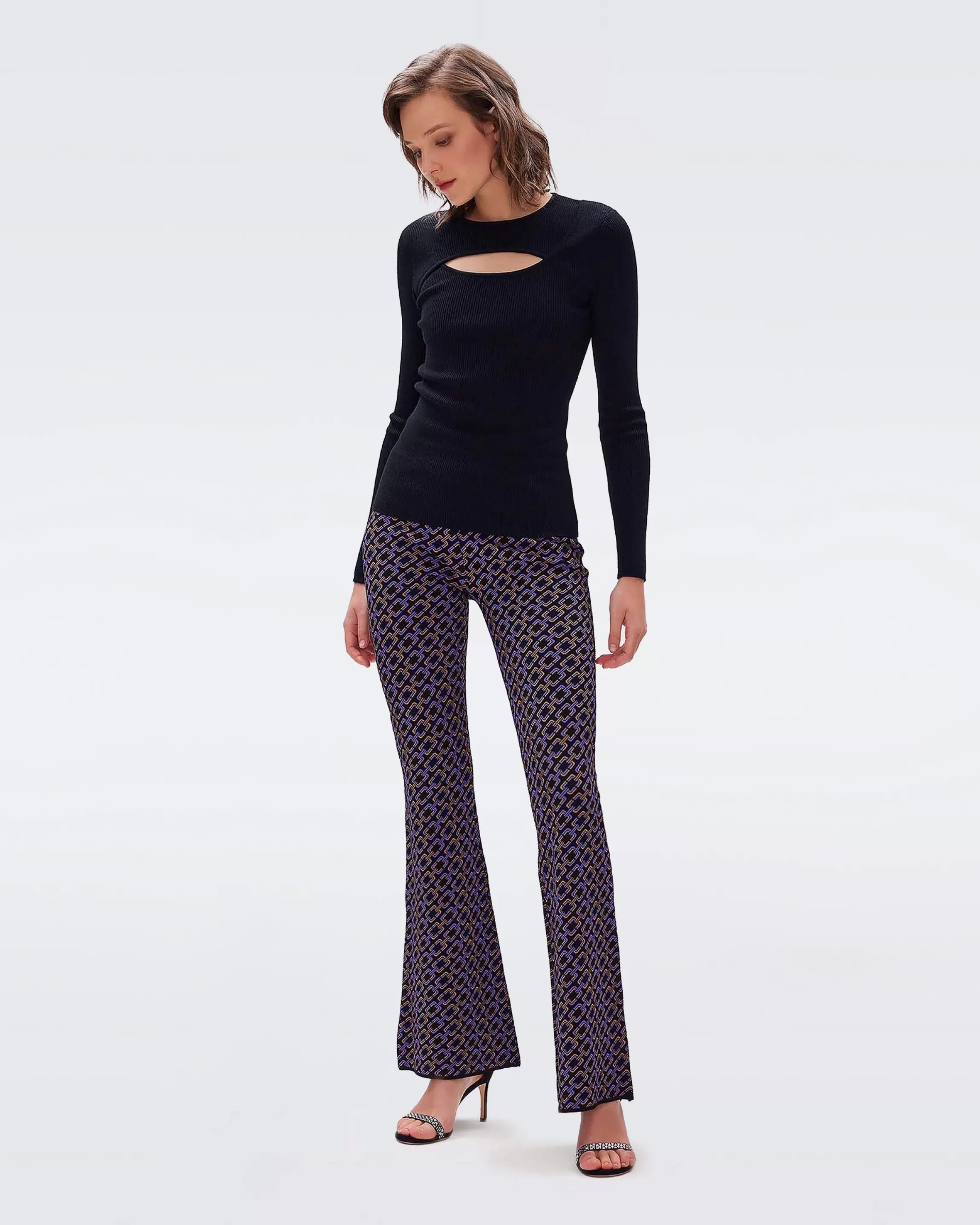 dvf Ashdon Pants in Knit Chain Purple Store