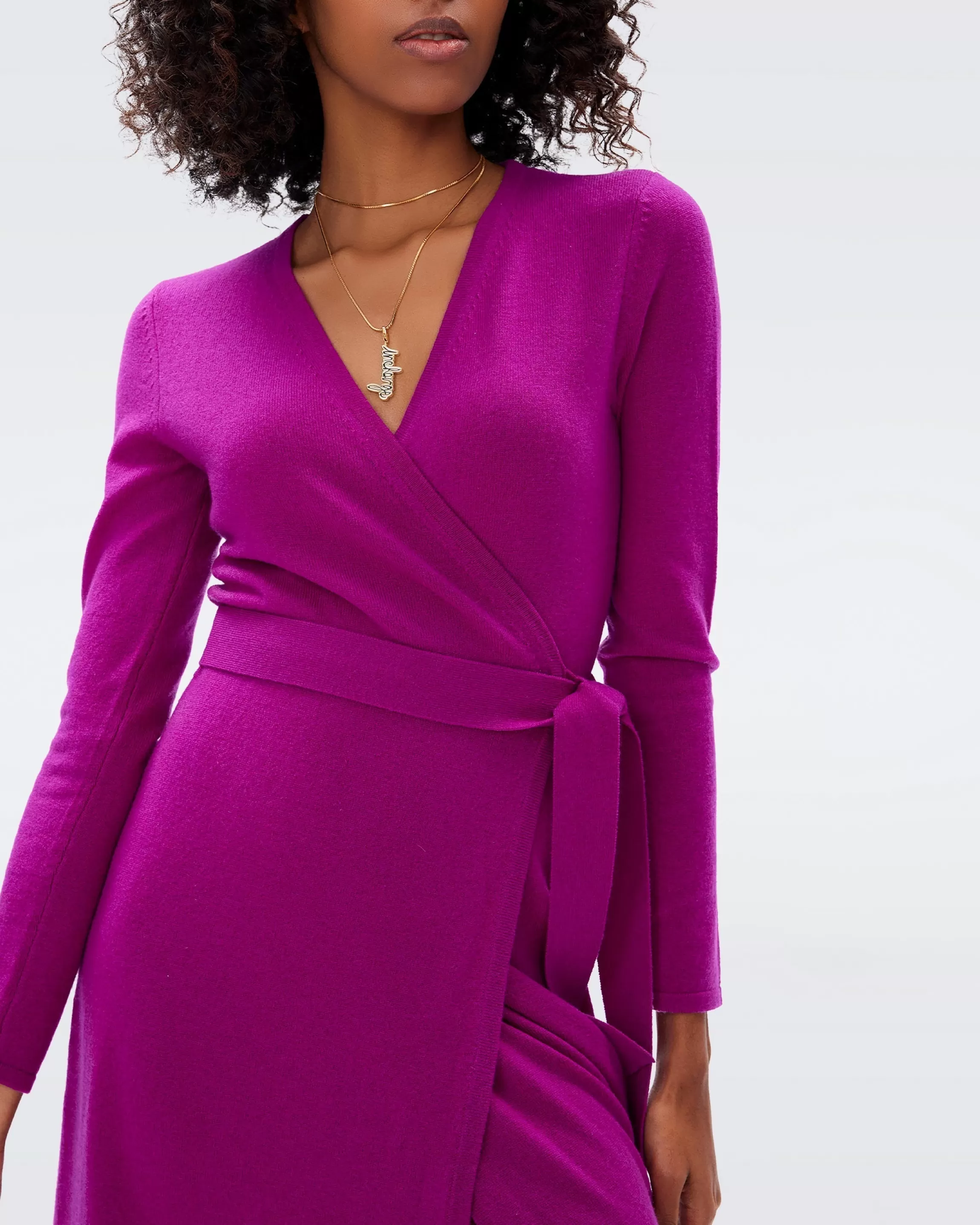 dvf Astrid Wool-Cashmere Wrap Dress in Red Purple Online