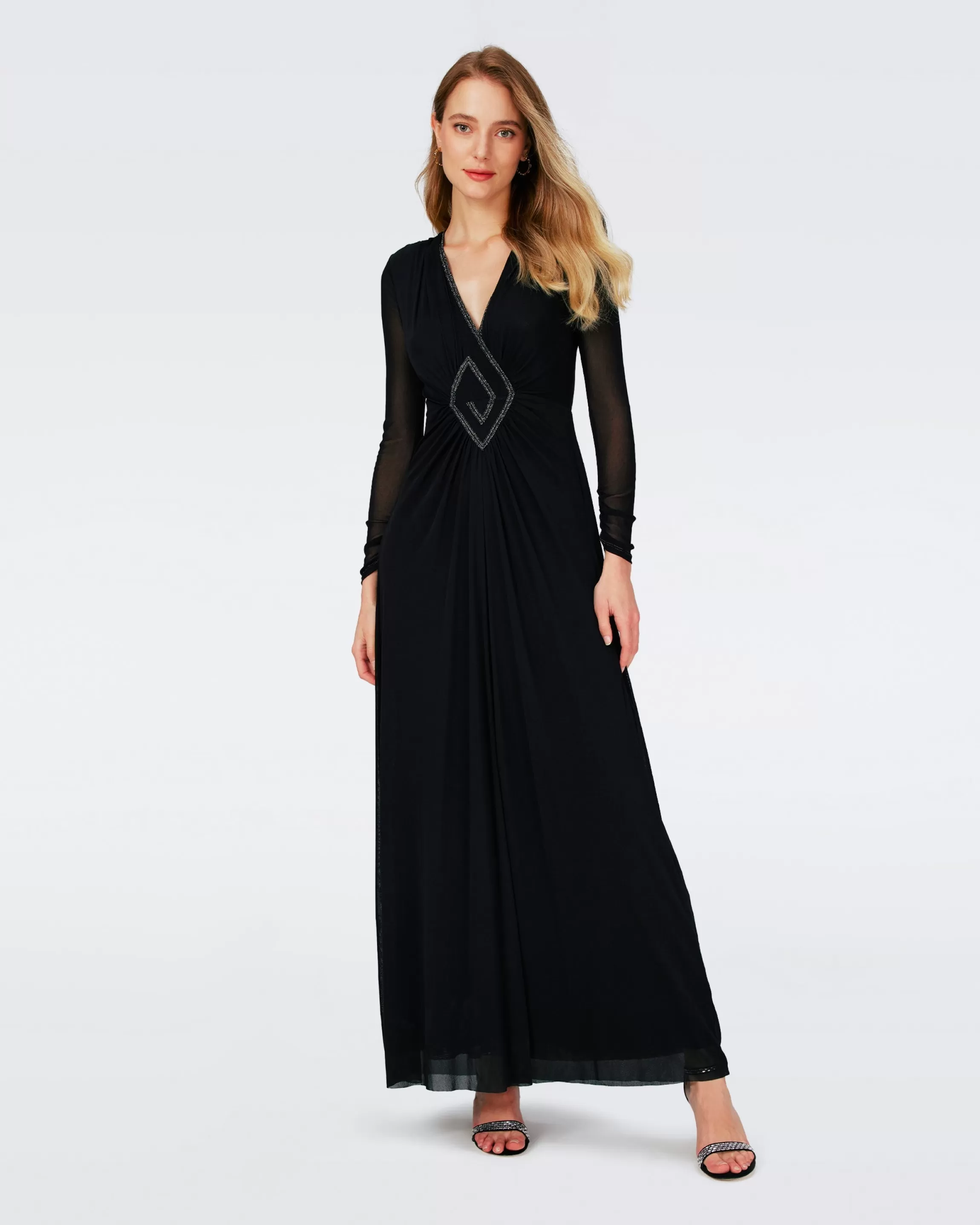 dvf Aylin Mesh Dress in Black Best Sale