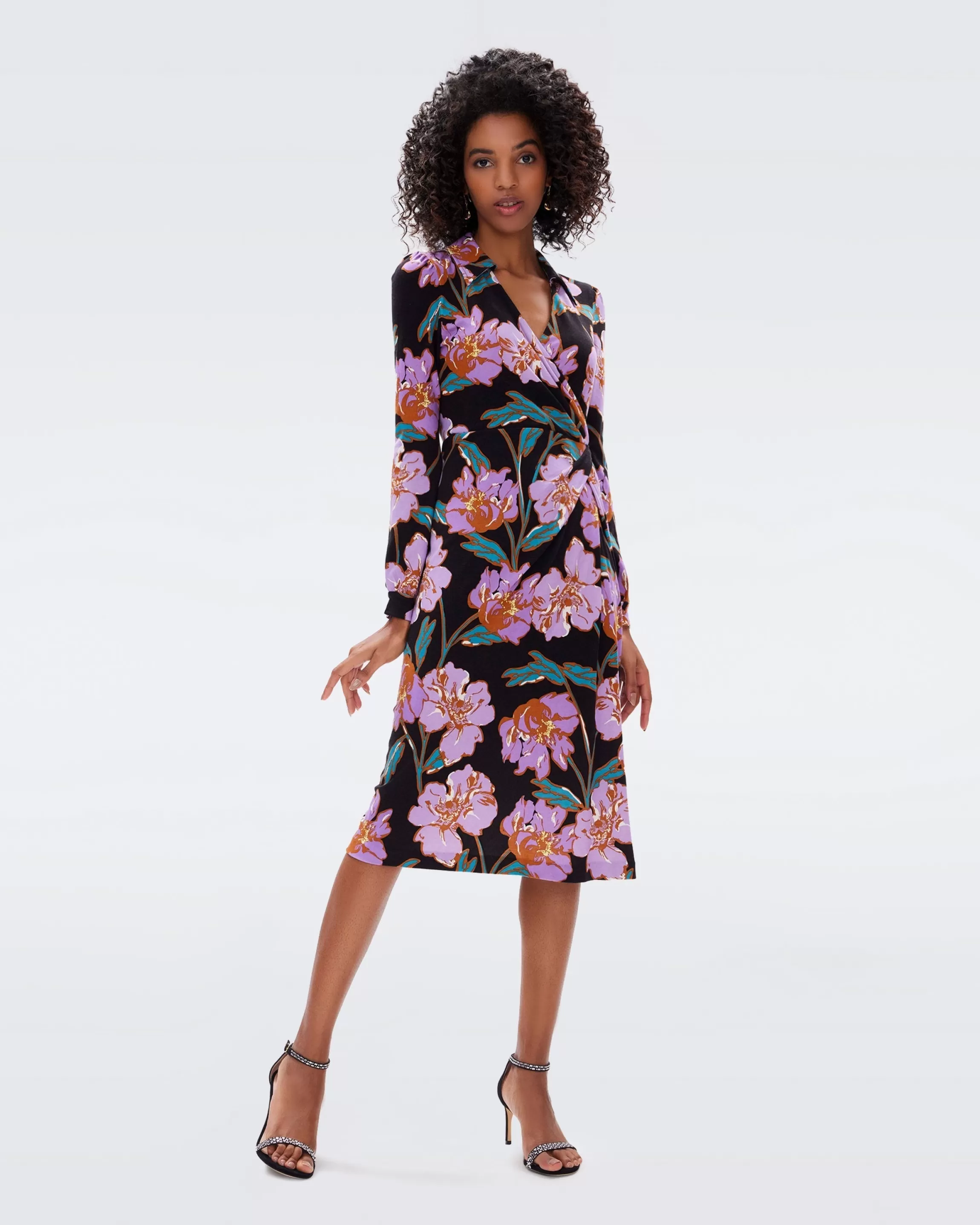 dvf Bogna Dress in Huge Outline Floral Pink Online