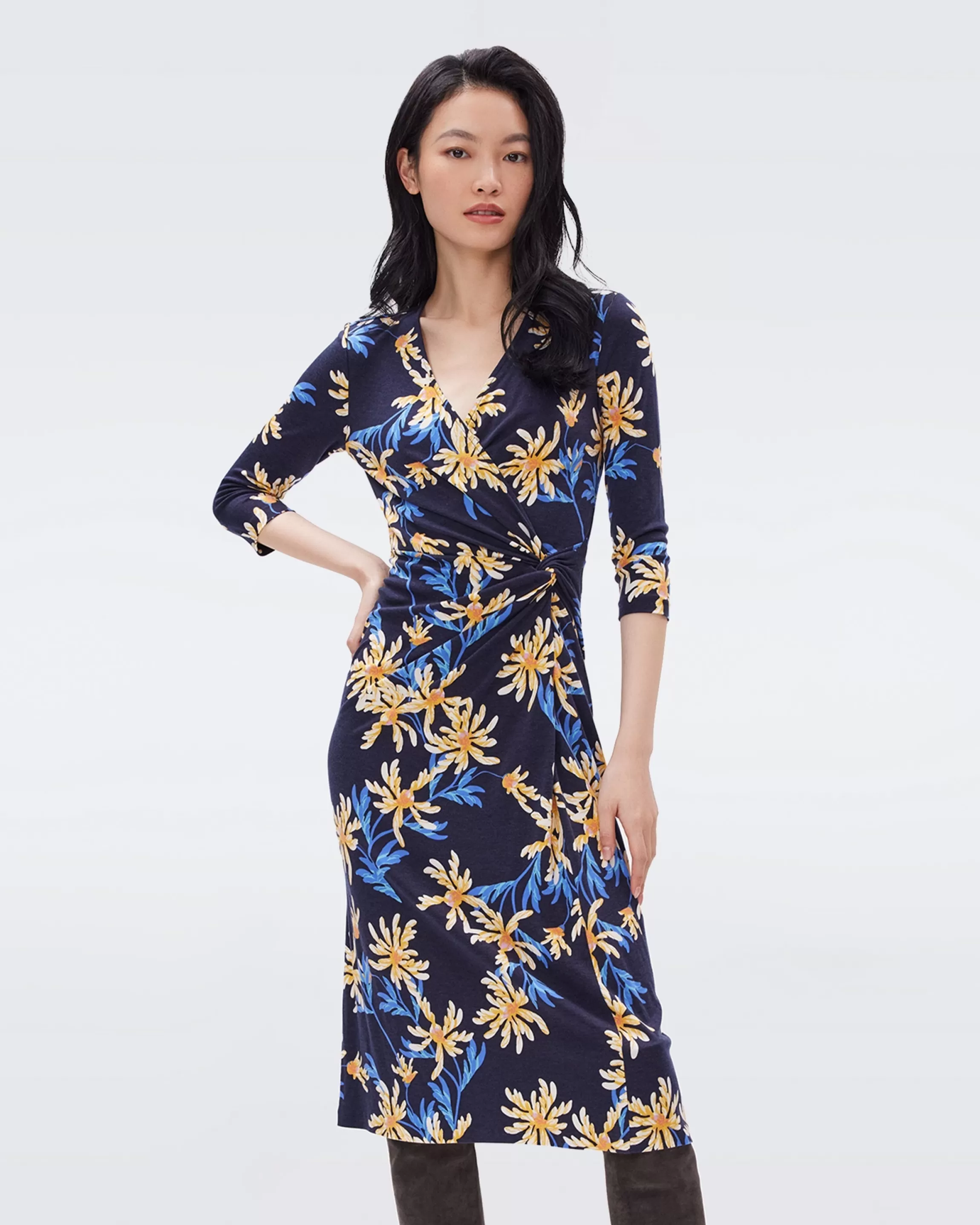 dvf Borris Dress in Huge Paris Floral Navy Online