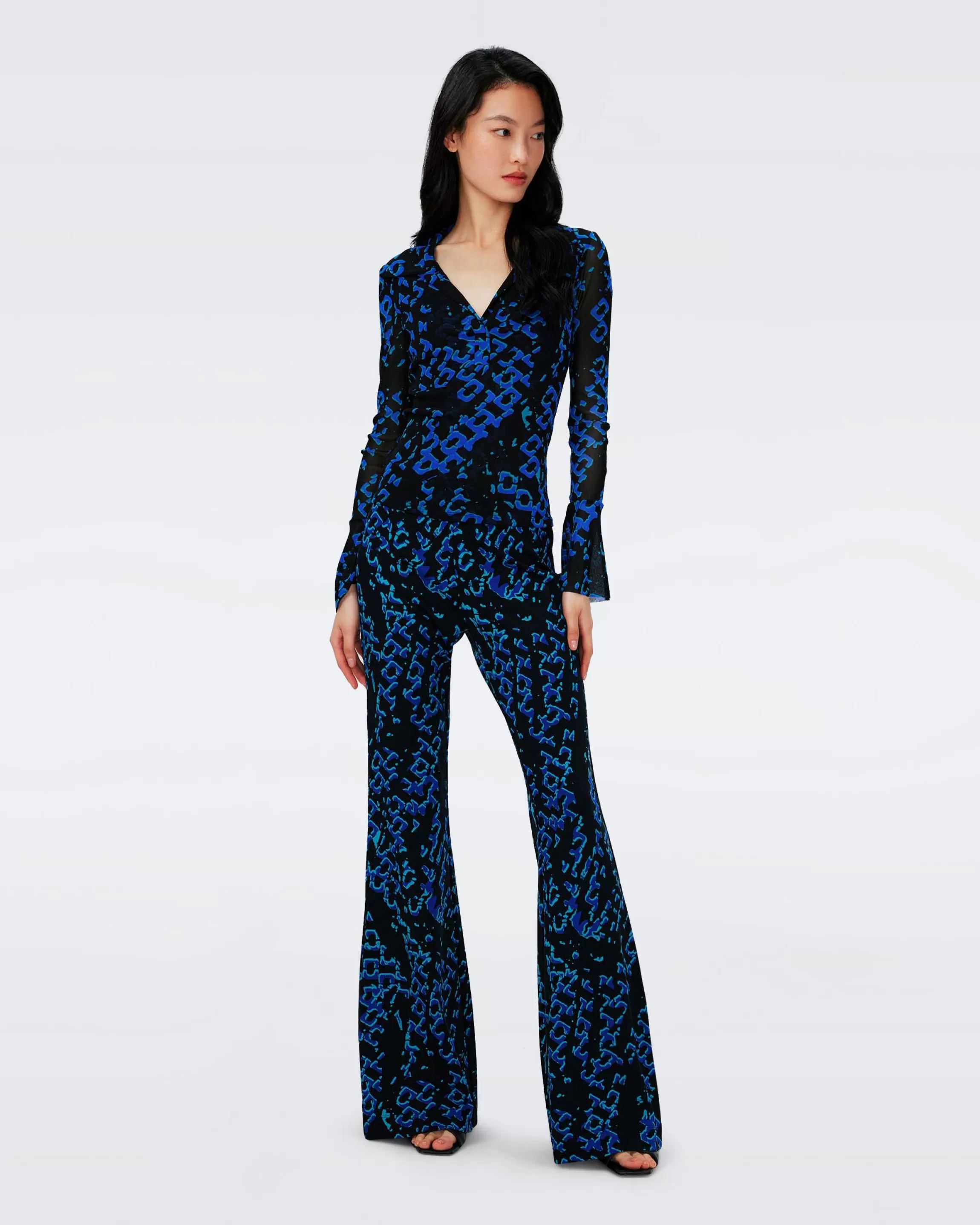 dvf Brooklyn Pants in Folded Chain Blue Clearance