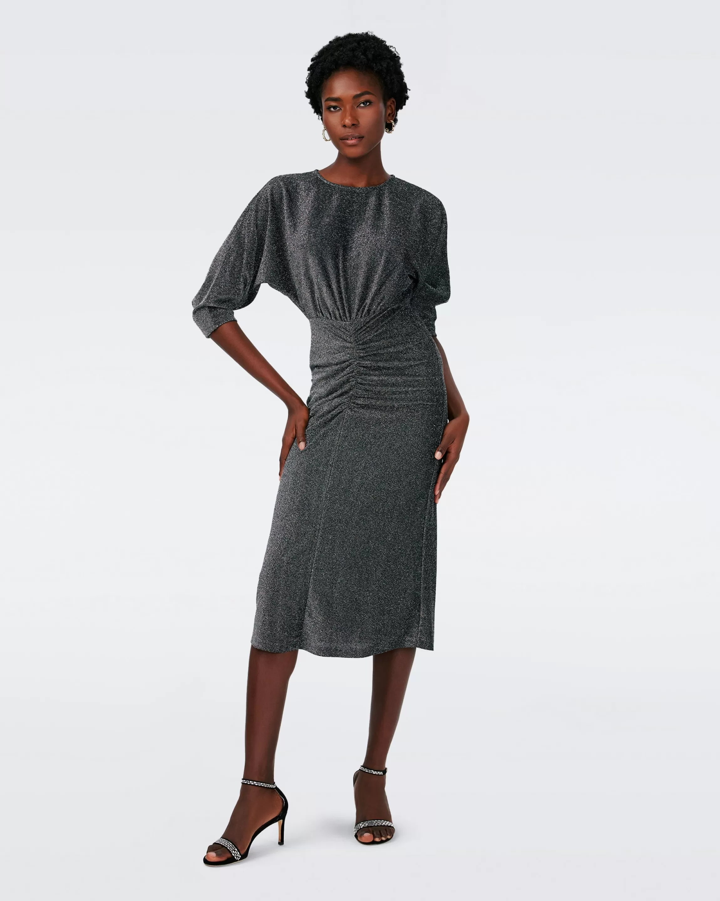 dvf Chrisey Dress in Silver Grey Discount