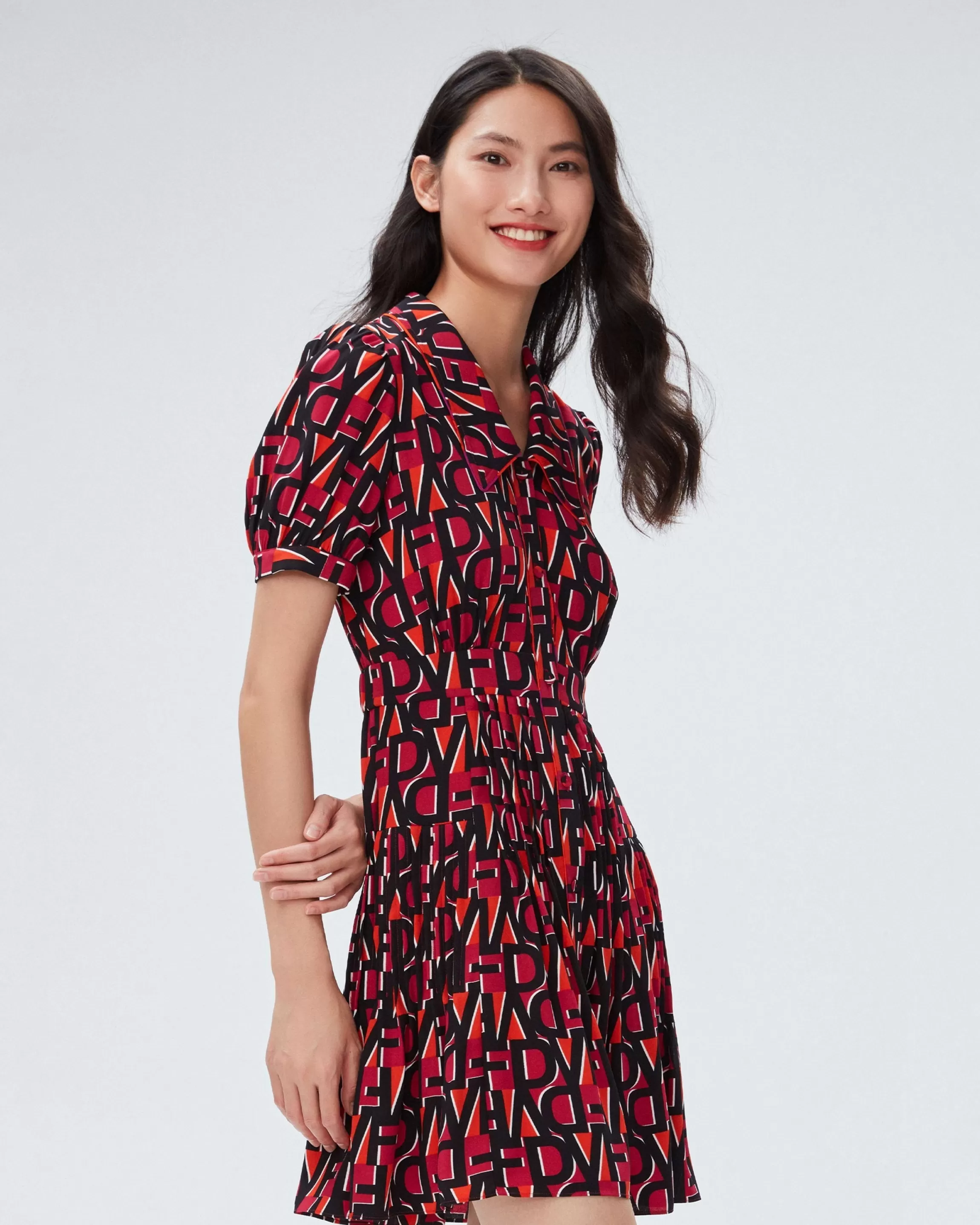 dvf Darius Dress in Dvf Stamp Med Shocking Beet Shop