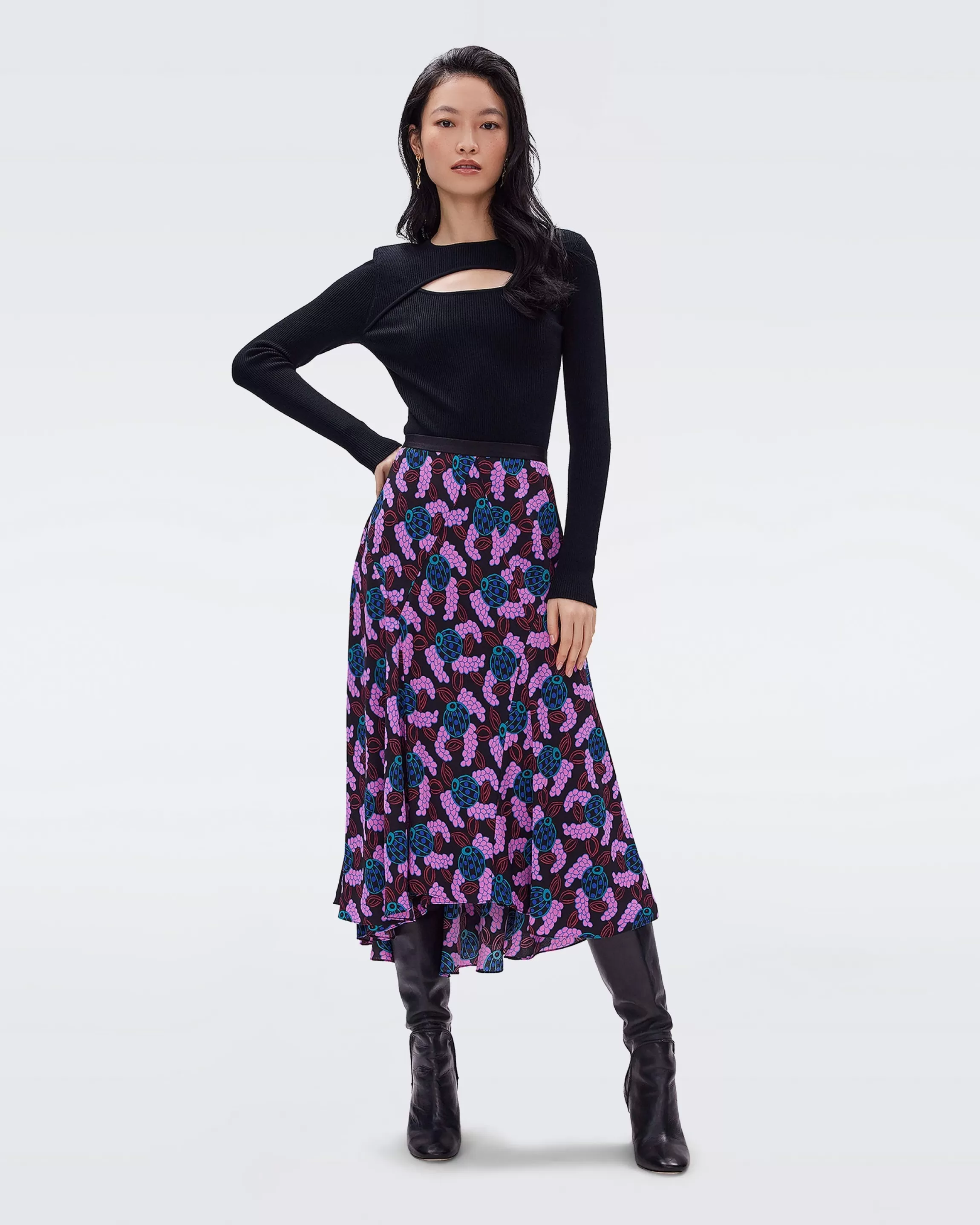 dvf Debra Skirt in Huge Autumn Berries Pink Best