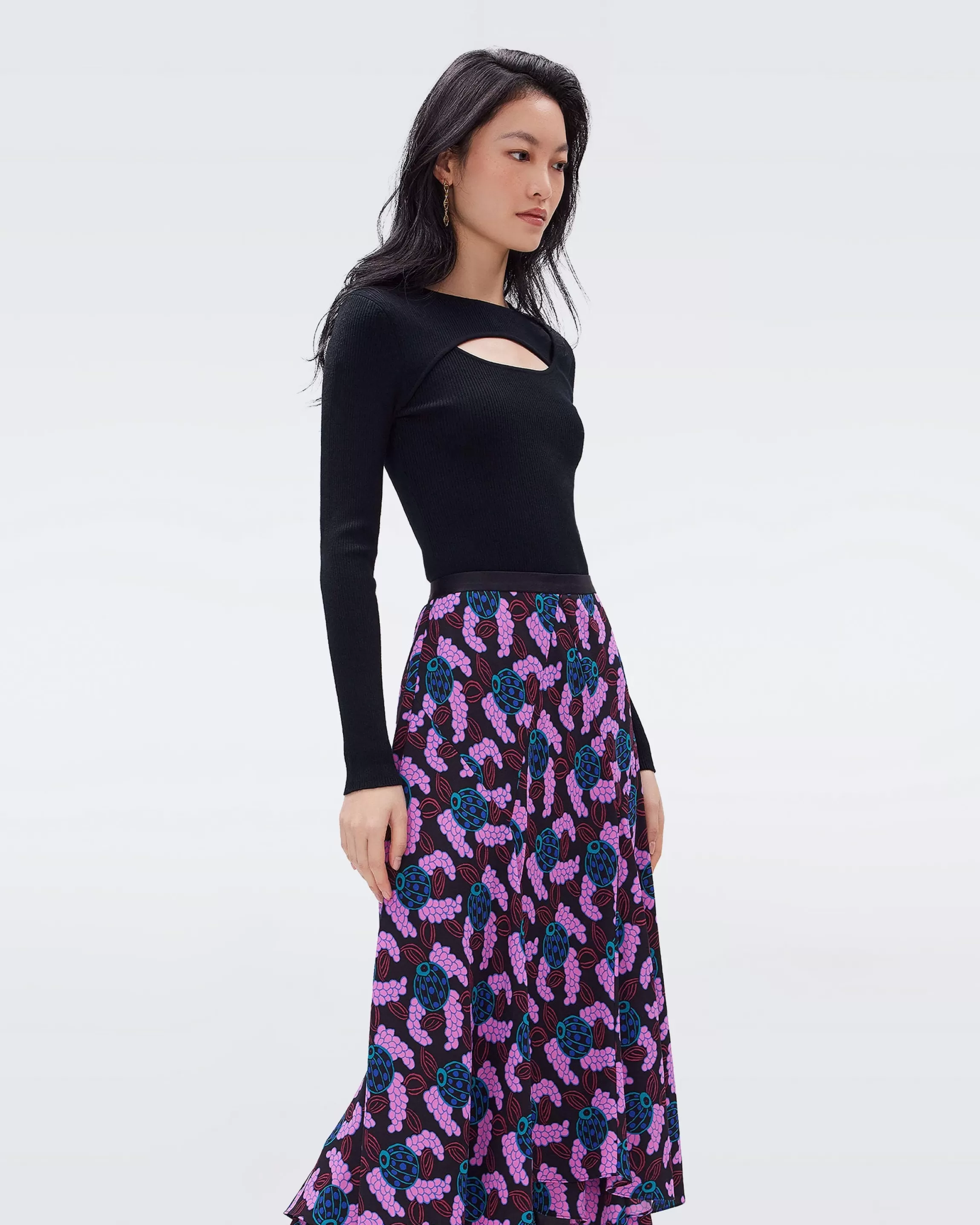 dvf Debra Skirt in Huge Autumn Berries Pink Best