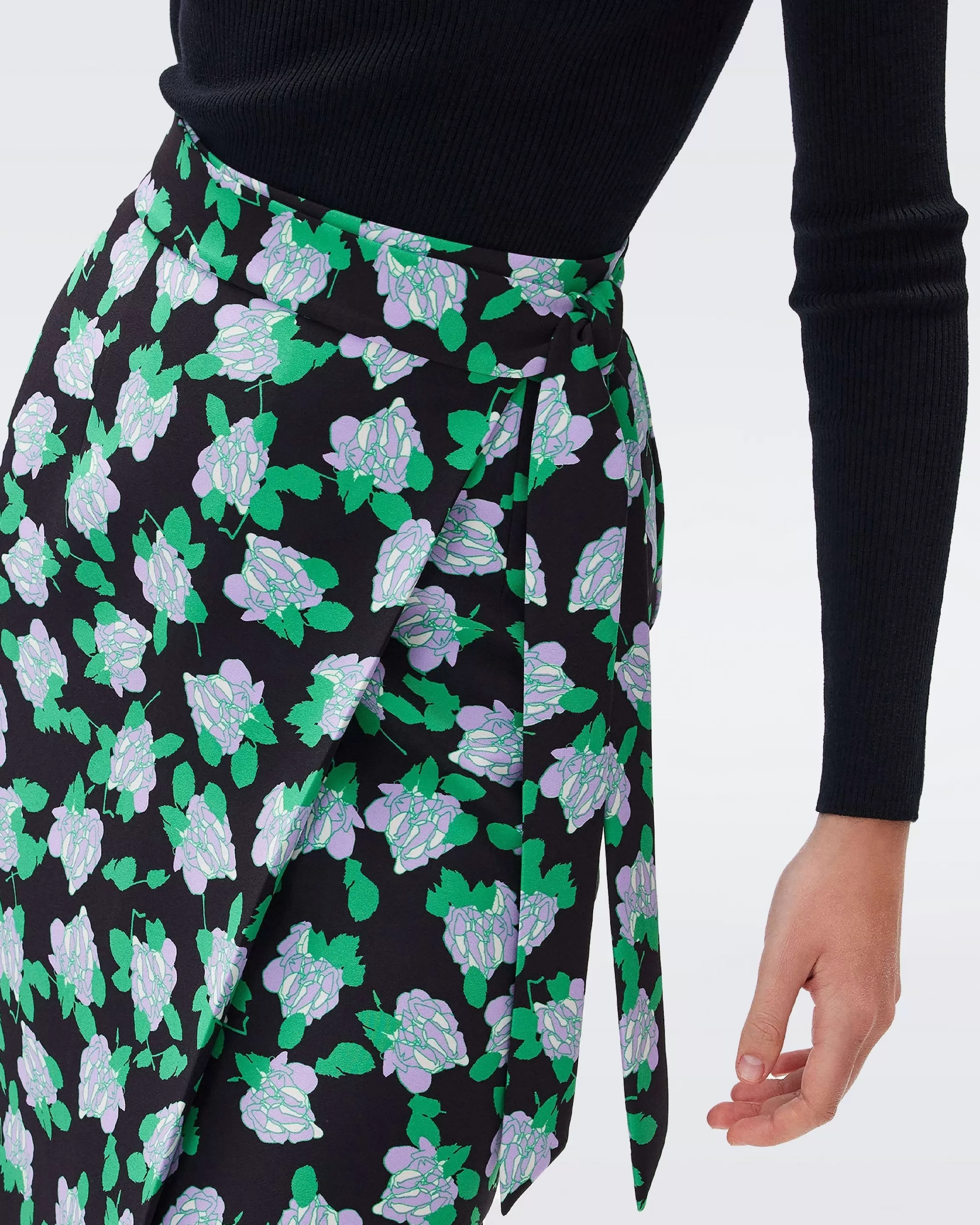 dvf Elma Skirt in Dot Blossom Bright Green New