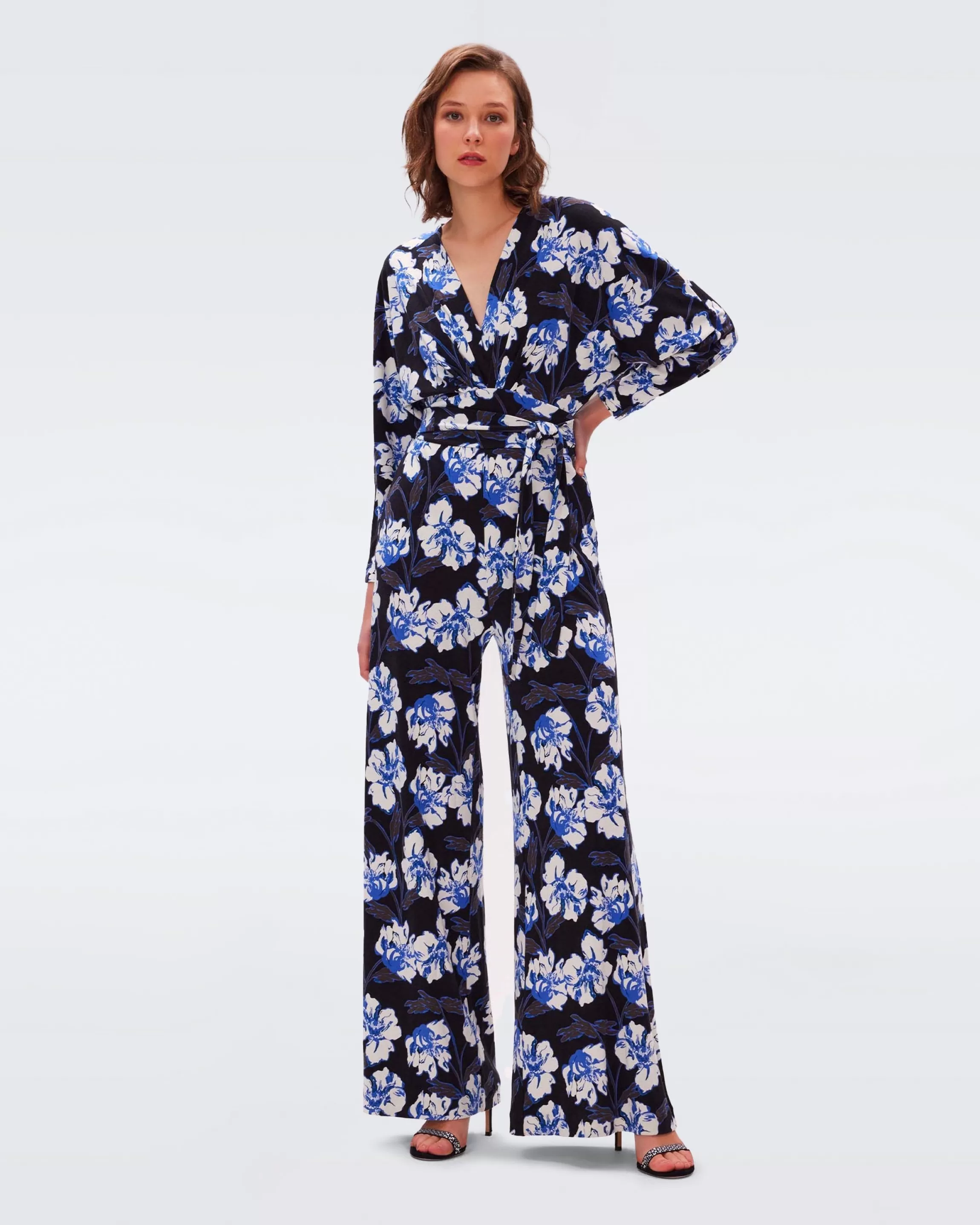 dvf Fanny Jumpsuit in Outline Floral Ivory Store