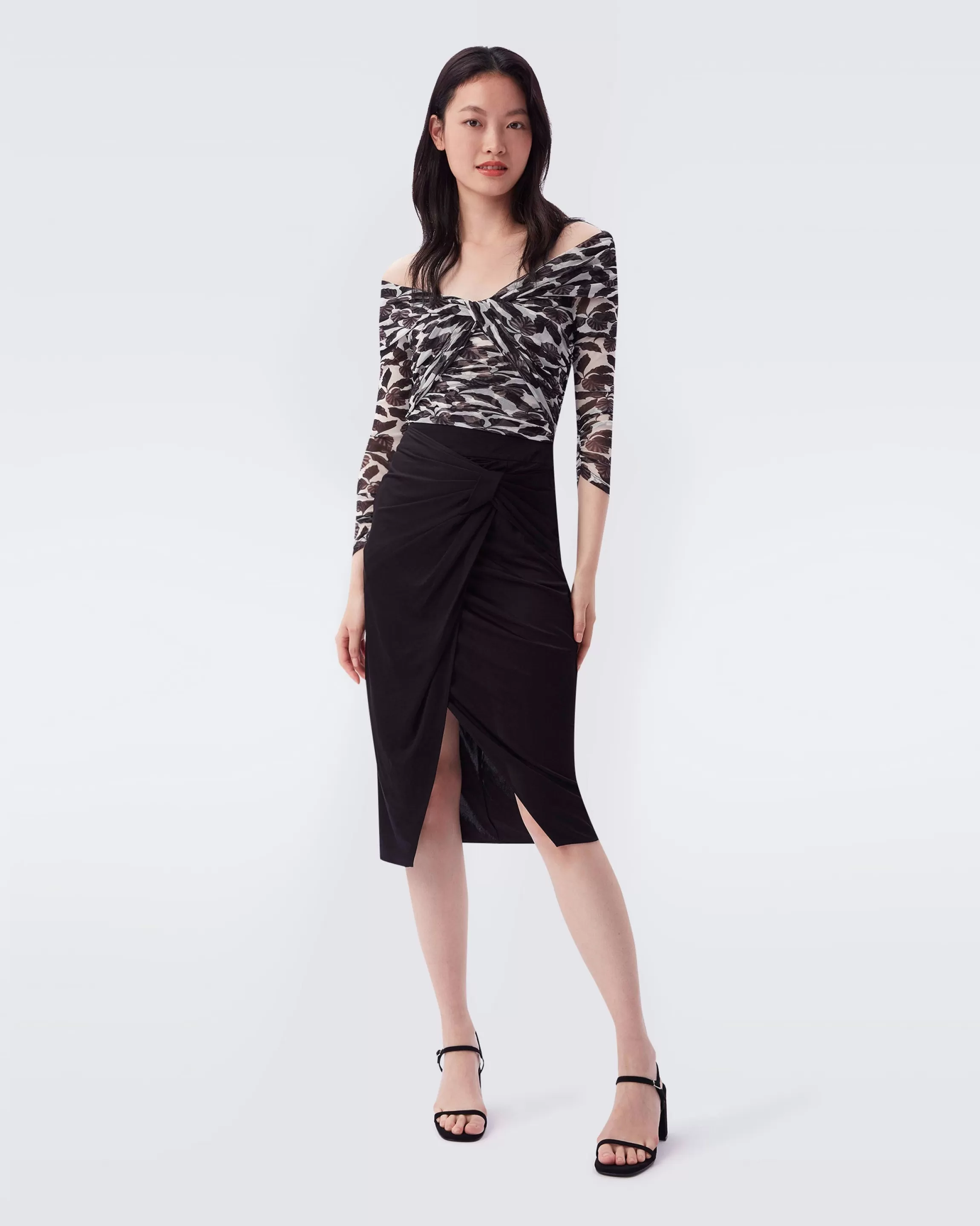 dvf Garcel Knotted Skirt in Black Sale