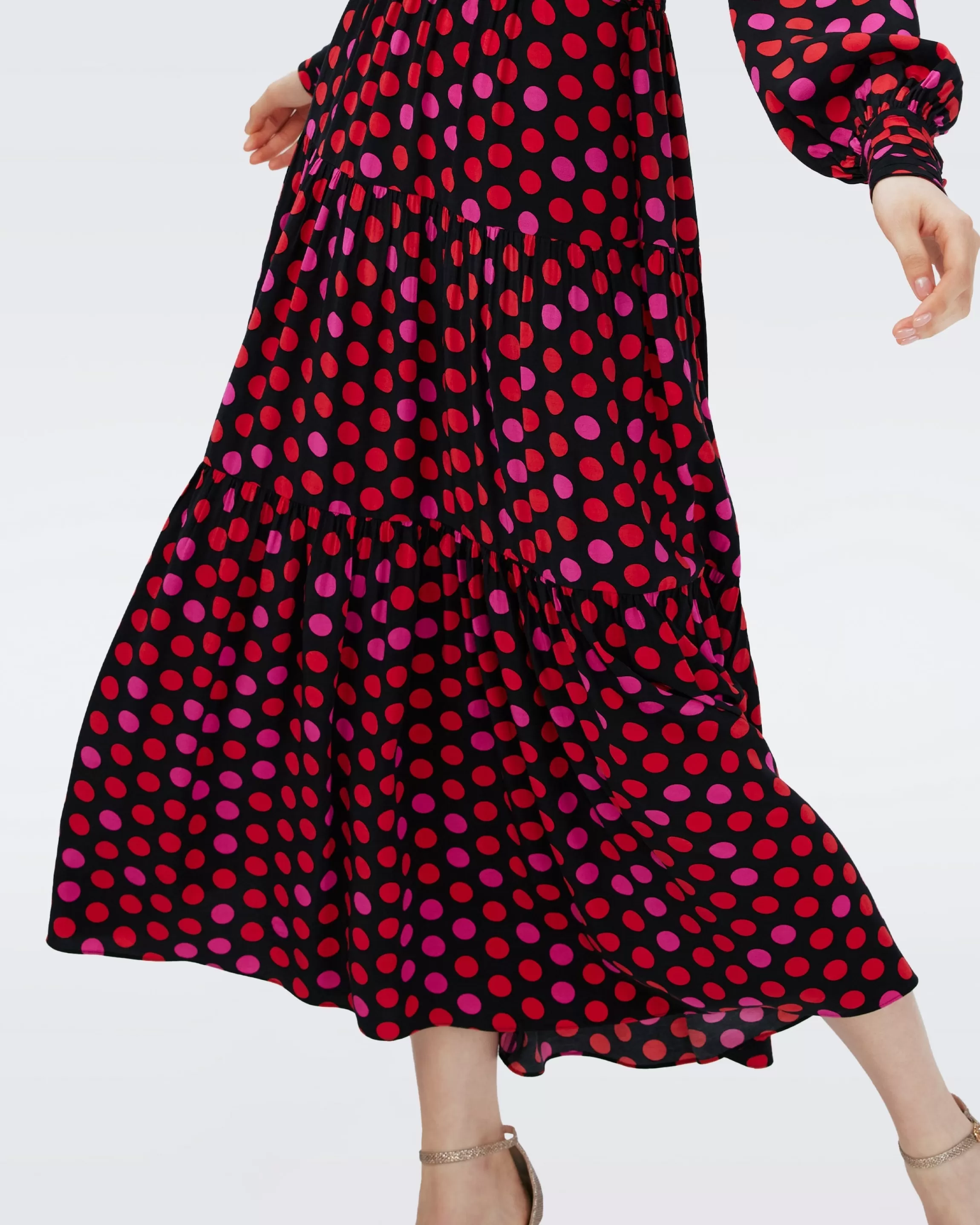 dvf Gil Dress in Magic Dot Berry Red Fashion