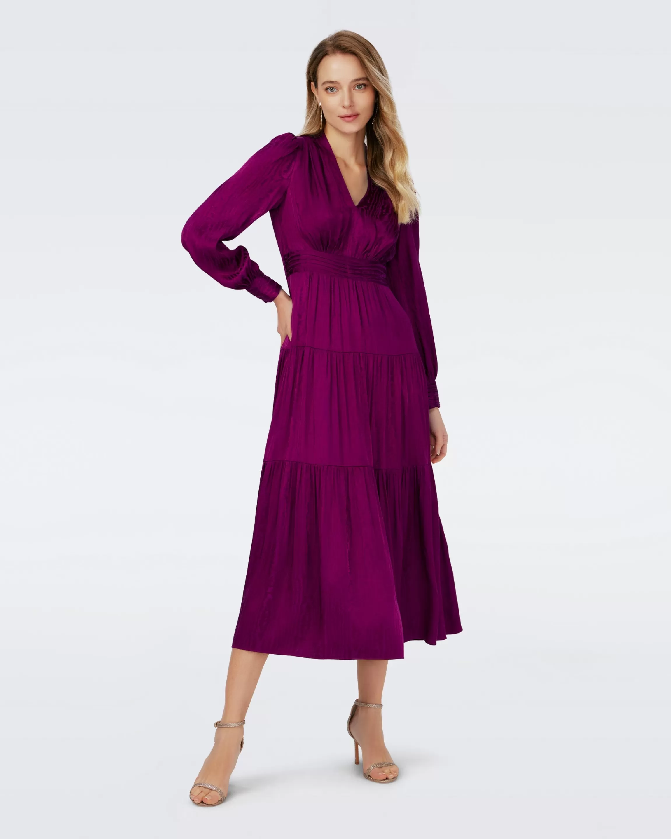 dvf Gil Jacquard Dress in Violet Best