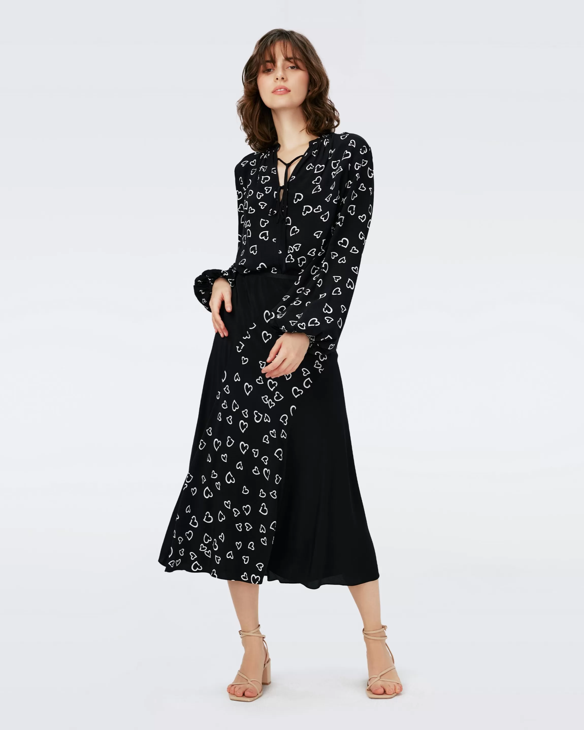 dvf Ginny Top in Tiny Hearts and Black Cheap