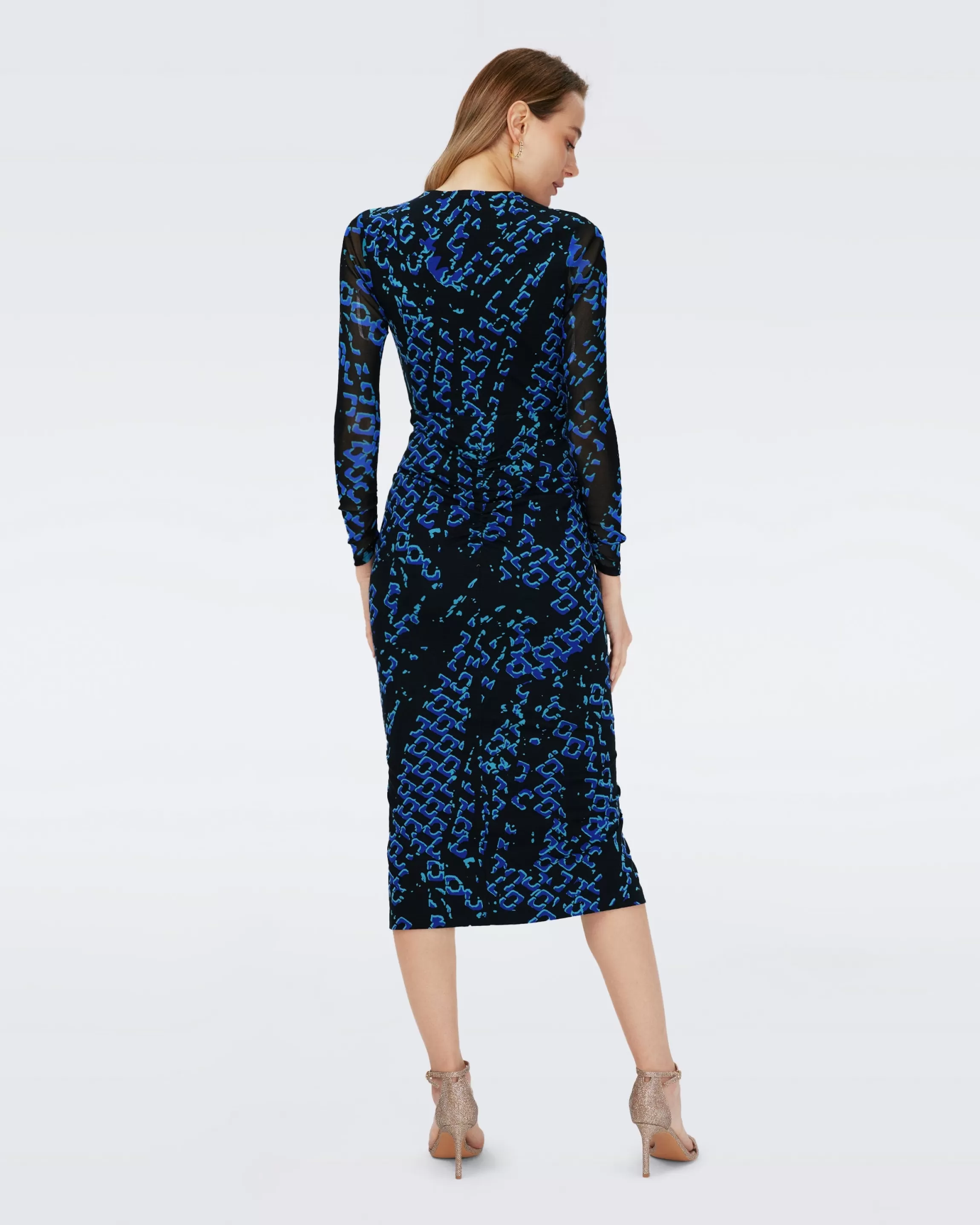 dvf Hades Dress in Folded Chain Blue Store