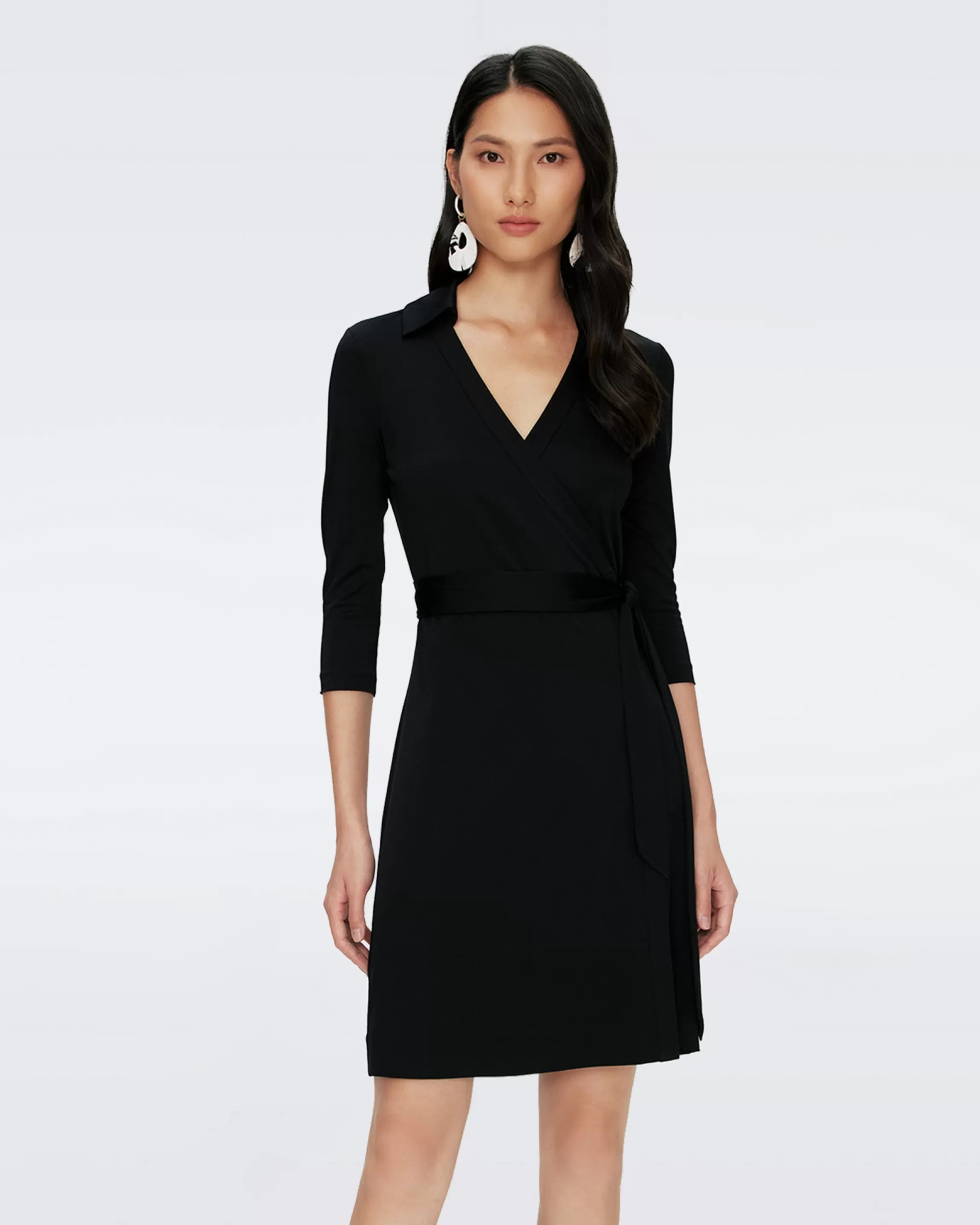 dvf Jeanne Wrap Dress in Black Shop