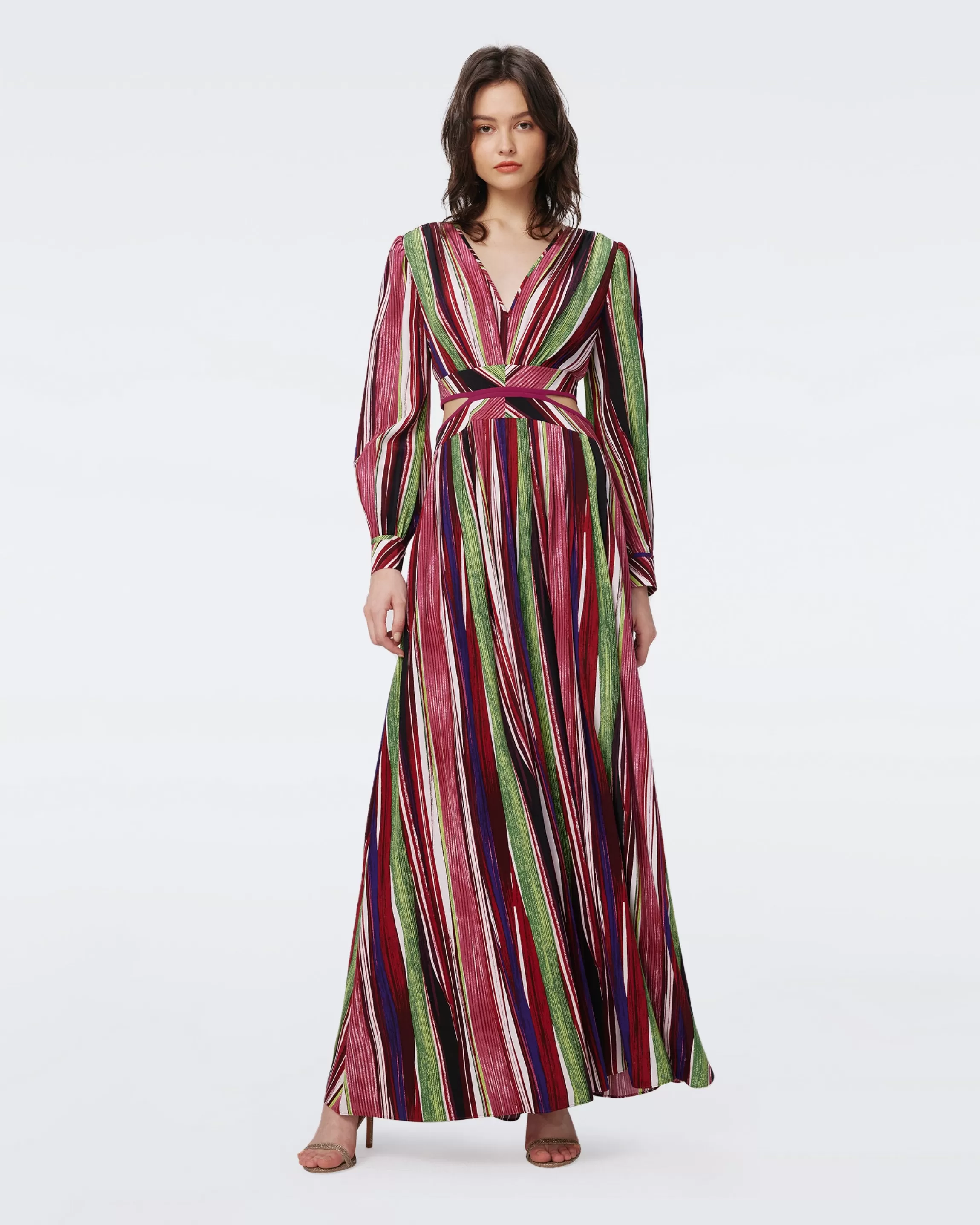 dvf Jenifer Dress in Reeds Pink Fashion