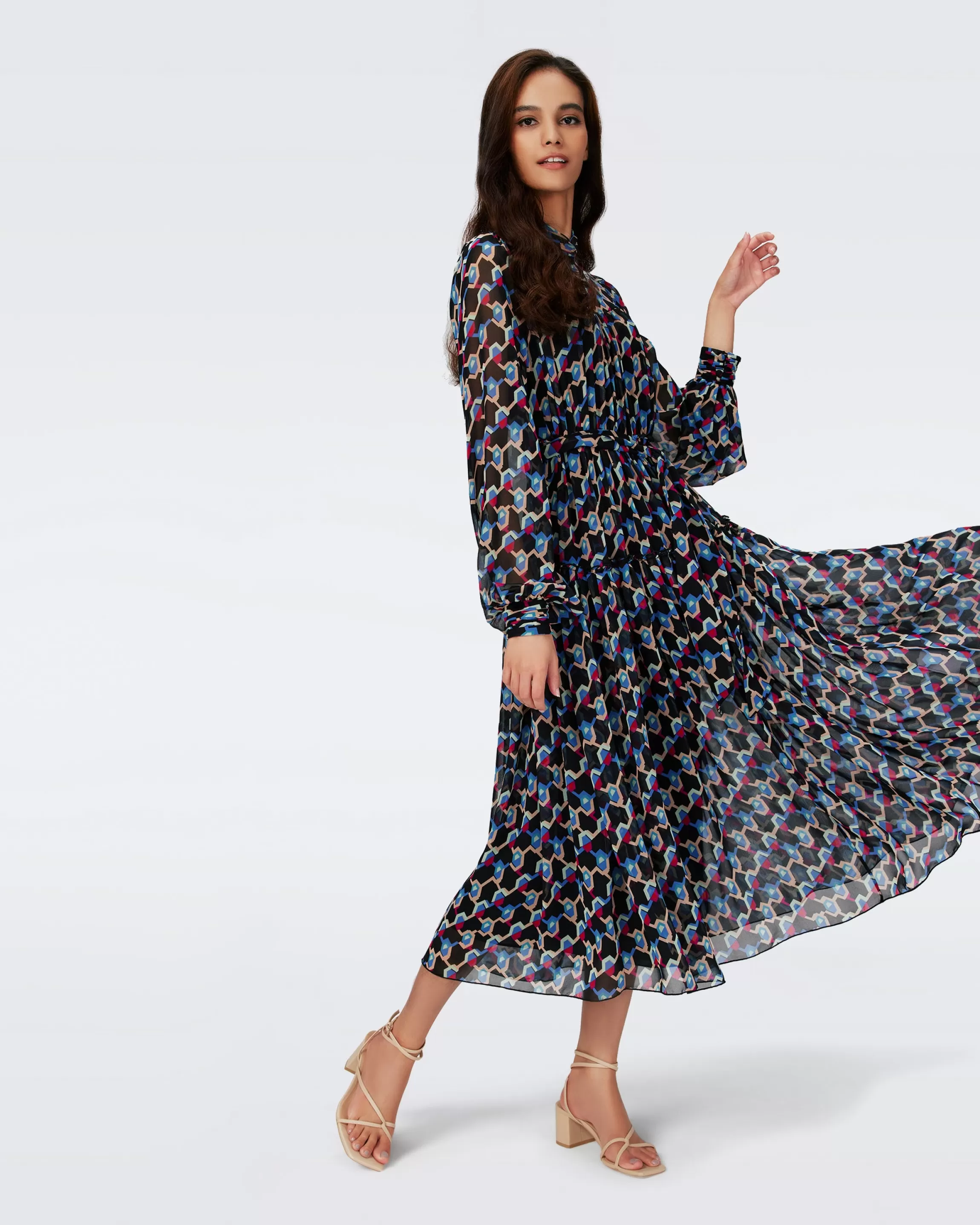 dvf Kent Dress in Geo Illusion Med Cheap