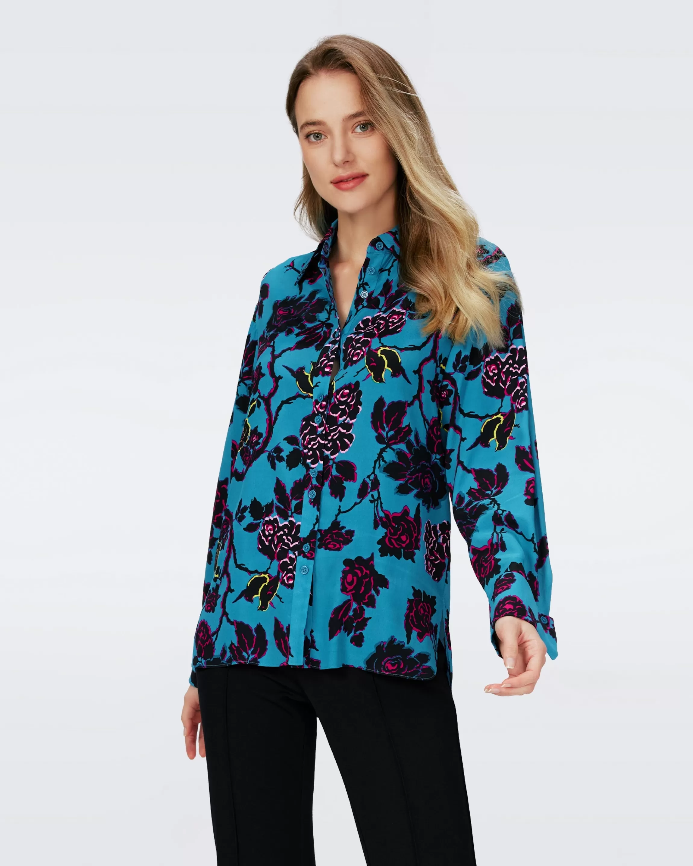 dvf Lala Top in China Vine/Flwr Tie Barr Reef Cheap