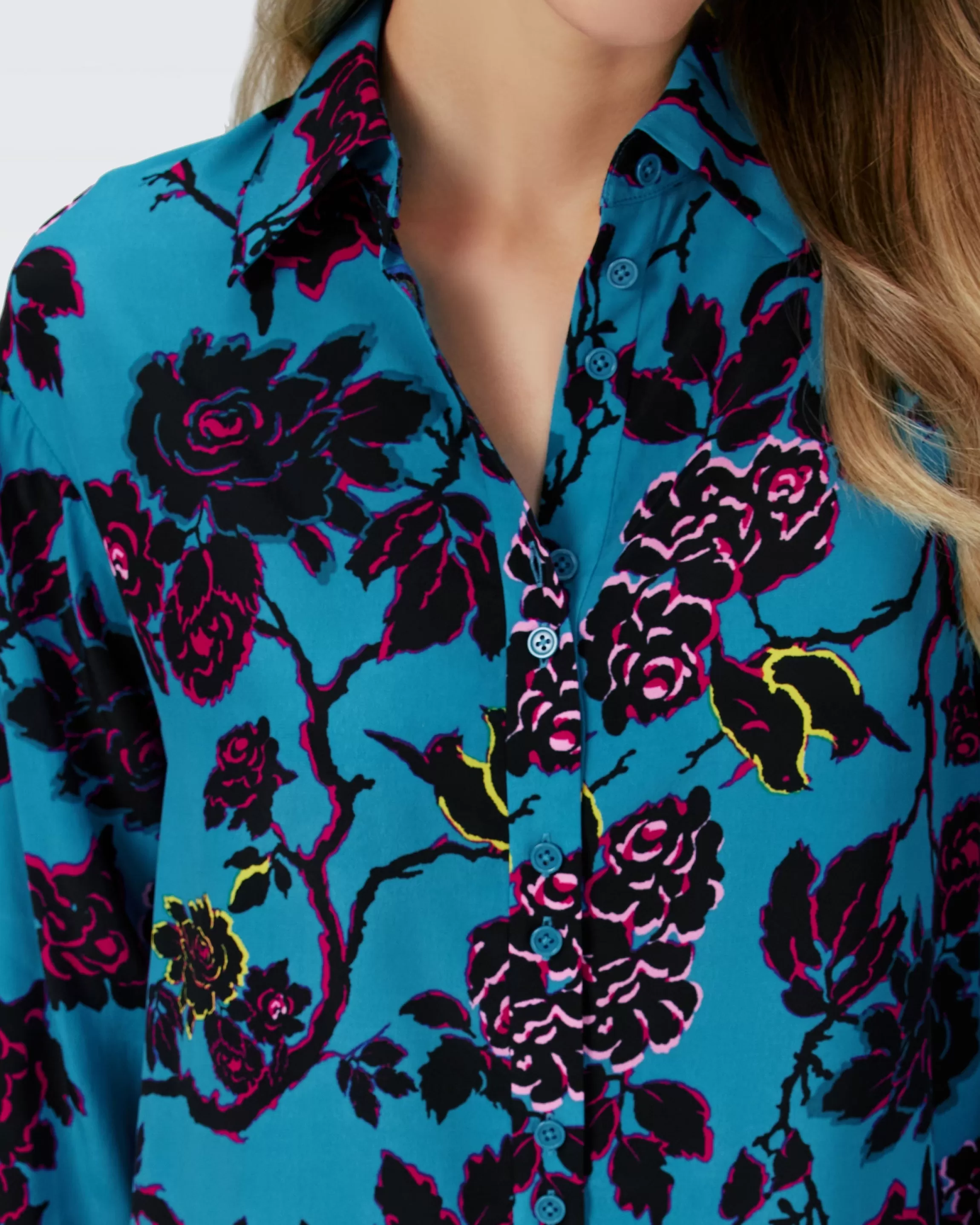 dvf Lala Top in China Vine/Flwr Tie Barr Reef Cheap