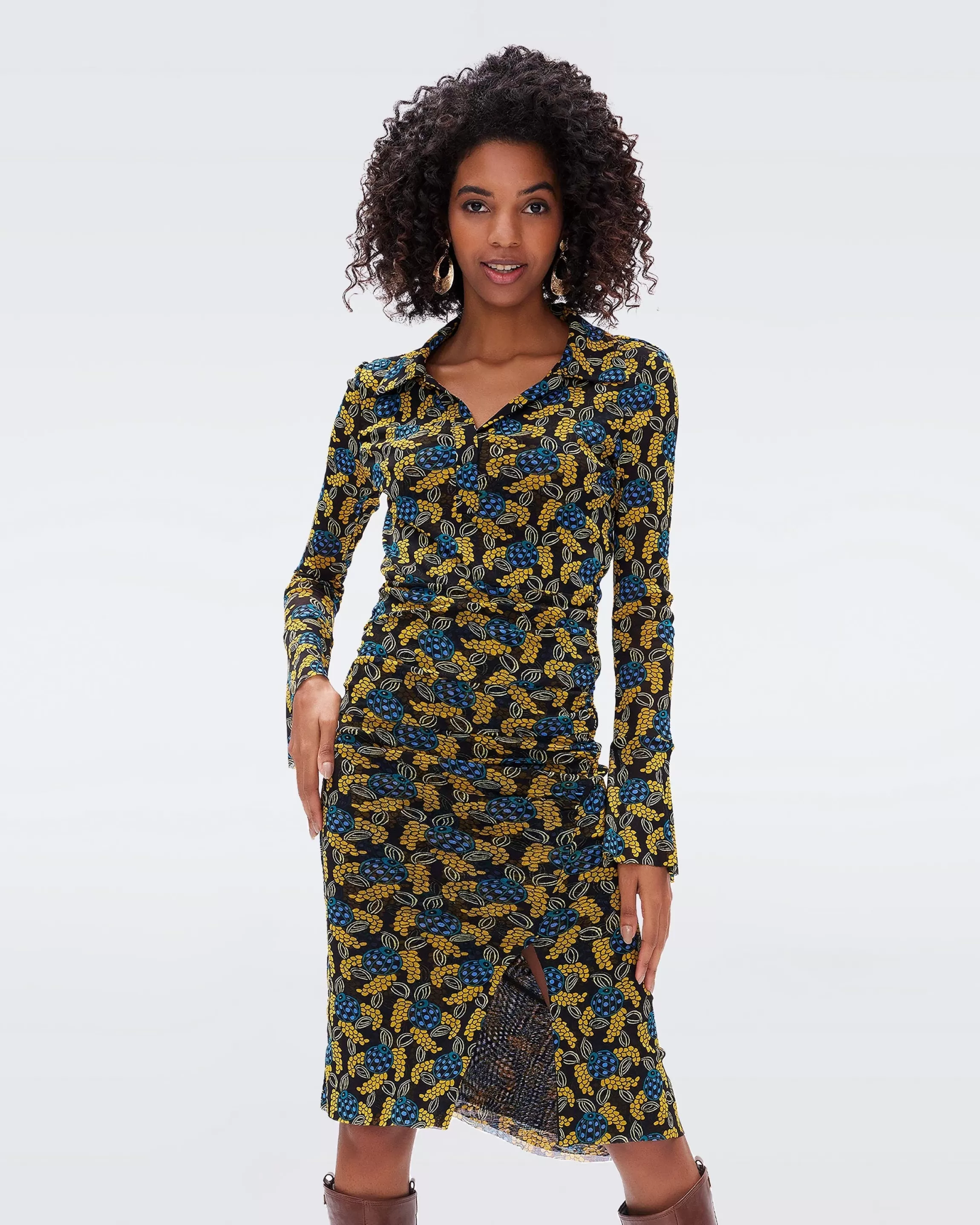 dvf Lilly Mesh Dress in Autumn Berries Couch Flash Sale