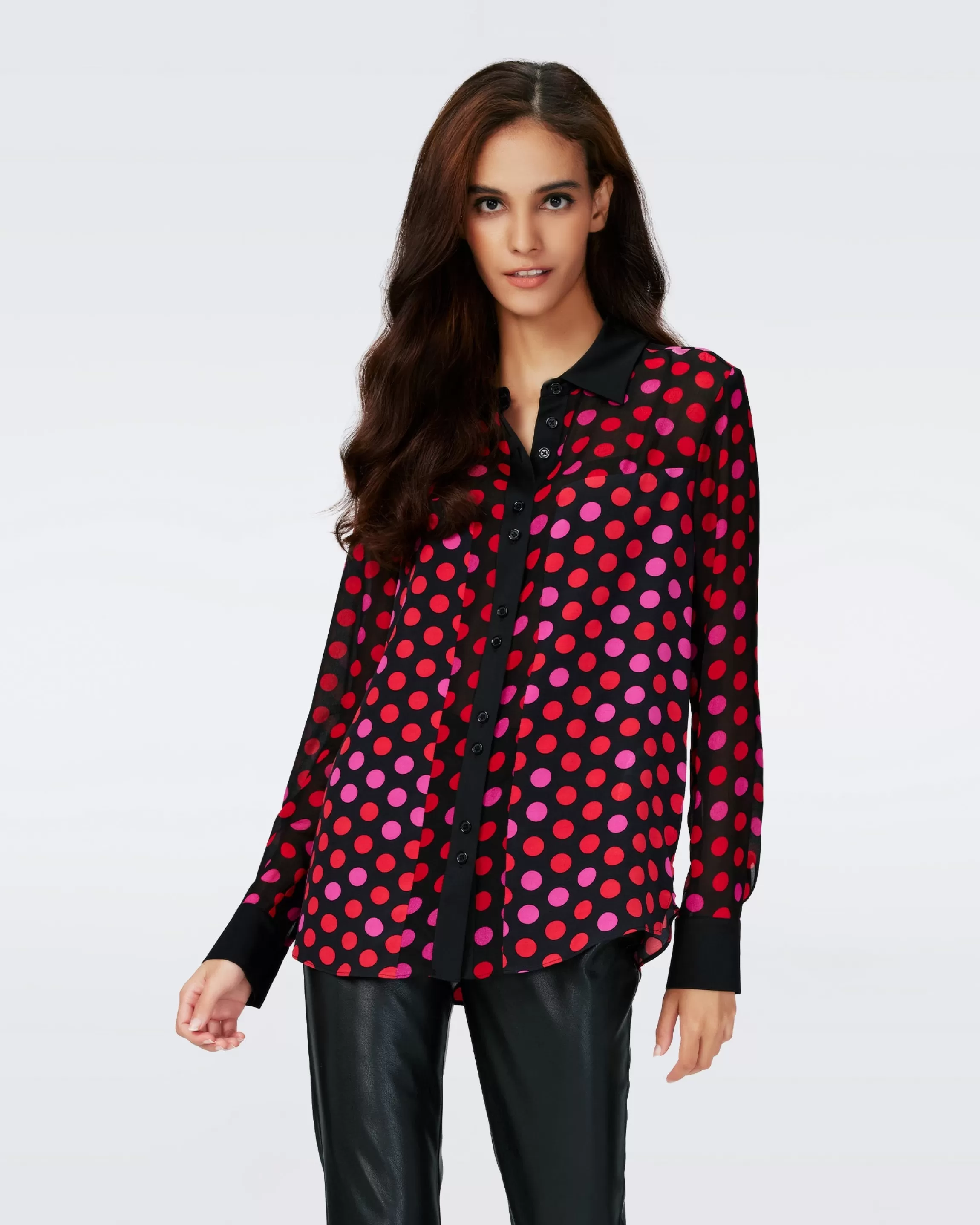 dvf Louise Top in Magic Dot Berry Red Cheap