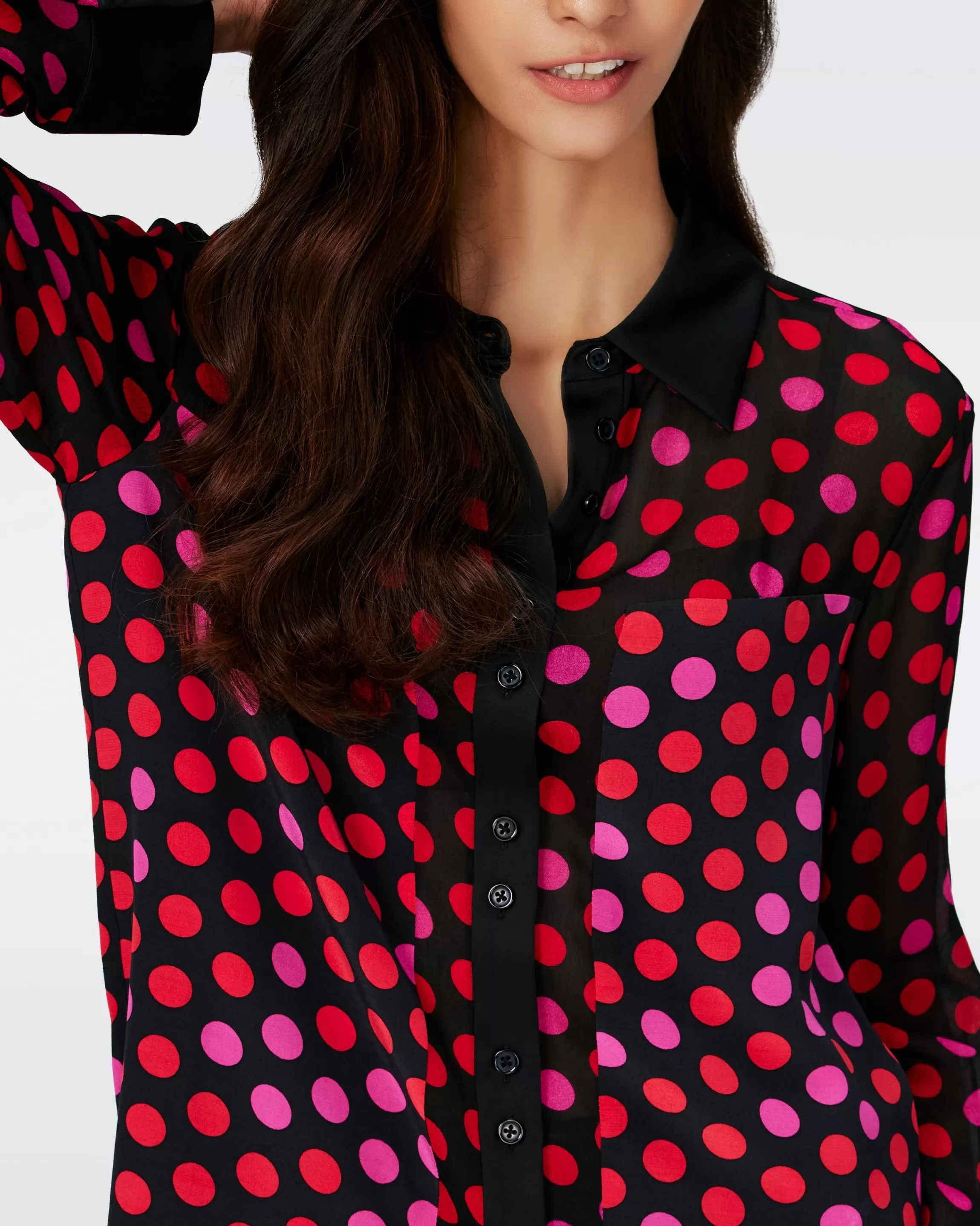 dvf Louise Top in Magic Dot Berry Red Cheap