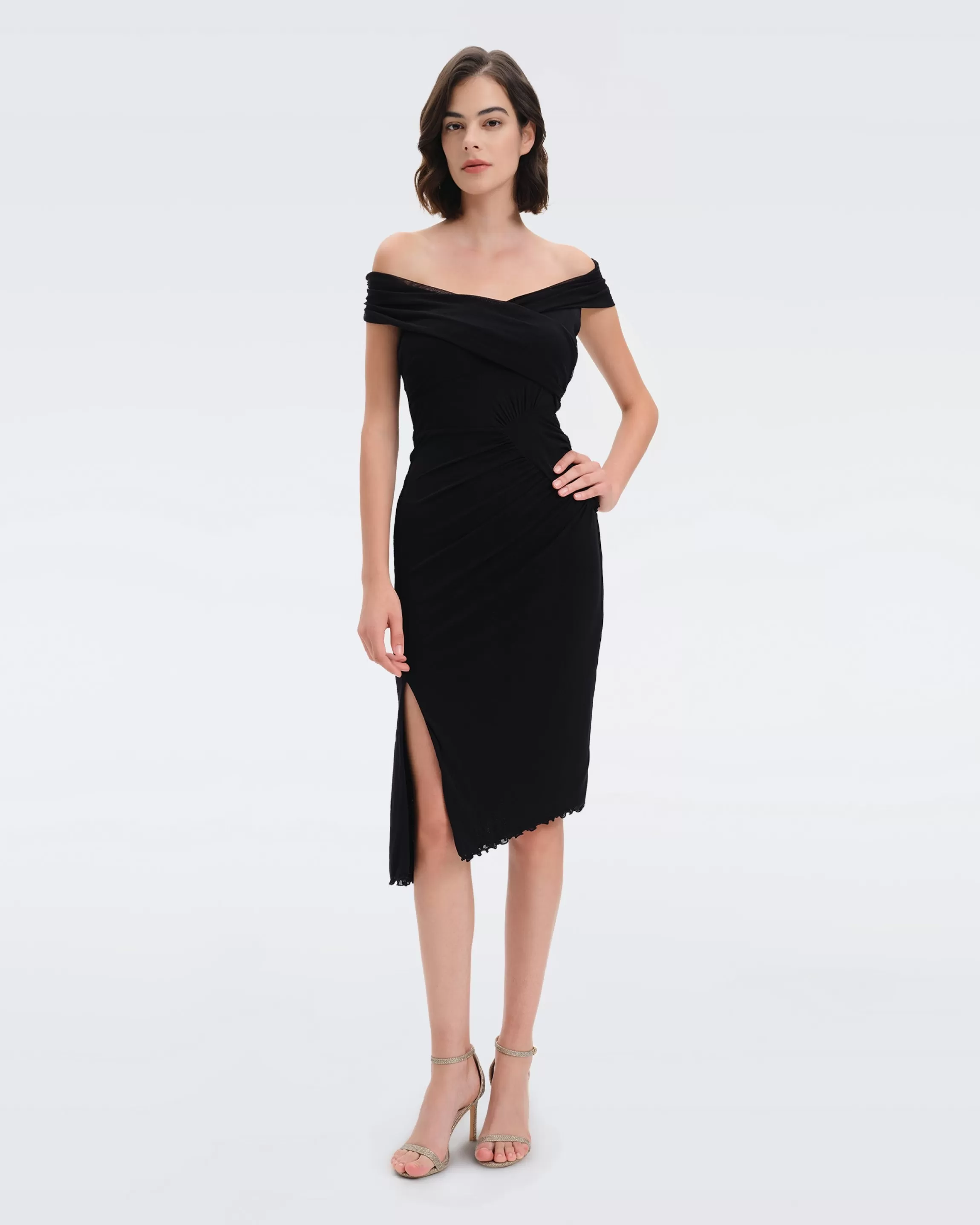 dvf Lovinia Mesh Dress in Black Fashion