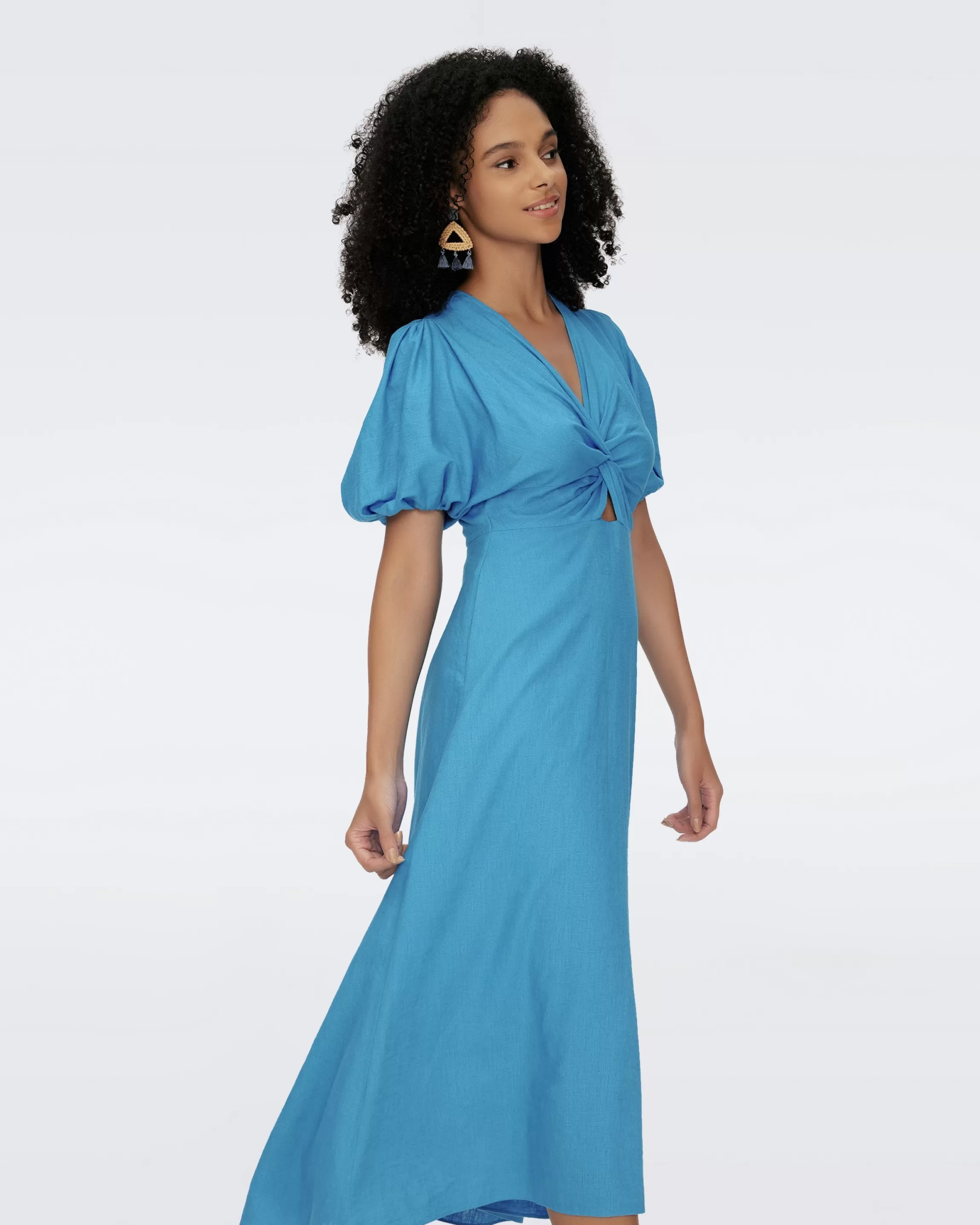 dvf Majorie Dress in Cerulean Blue Shop