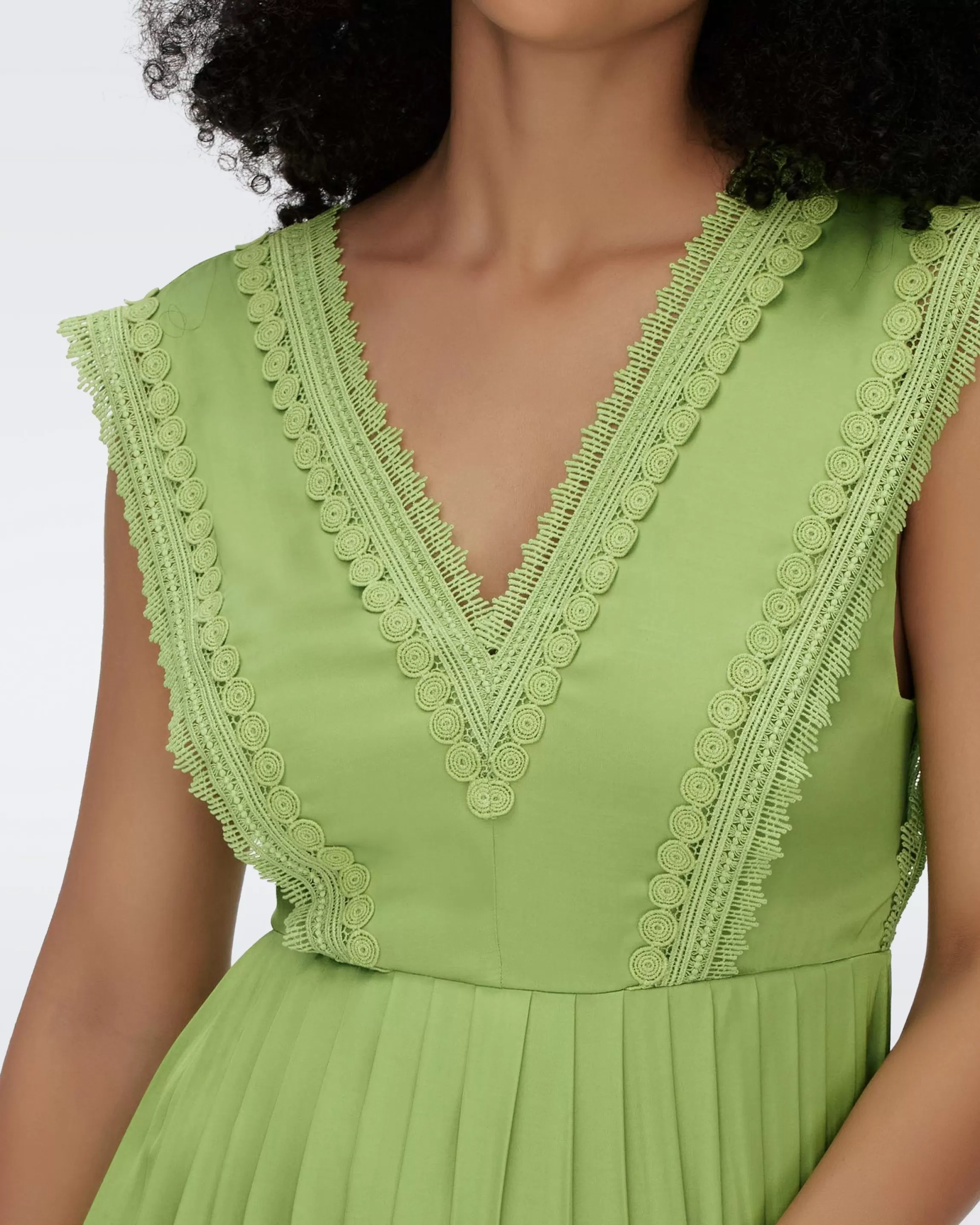 dvf Margot Dress in Chartreuse Flash Sale