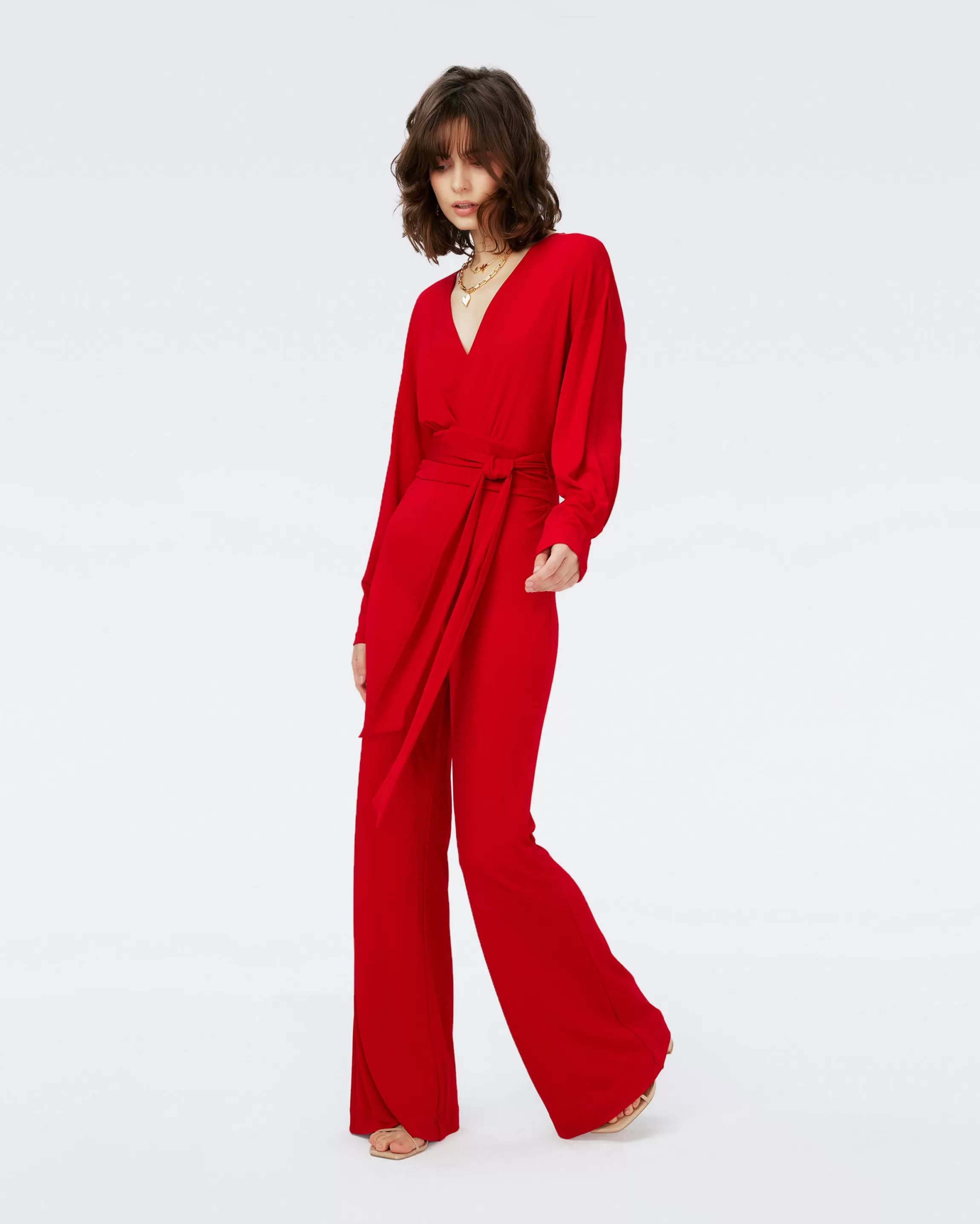 dvf Marilou Jumpsuit in Scarlet Cheap