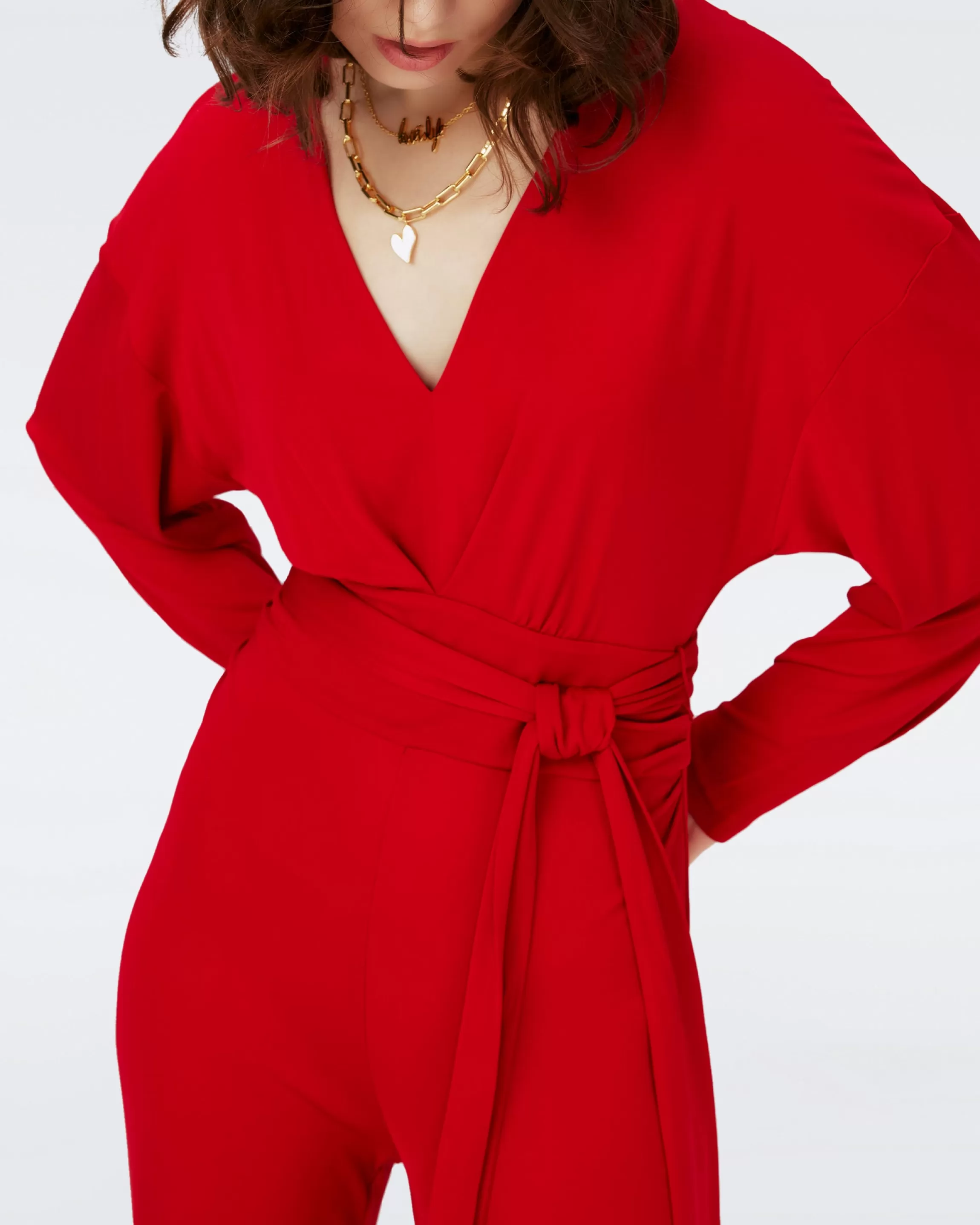 dvf Marilou Jumpsuit in Scarlet Cheap