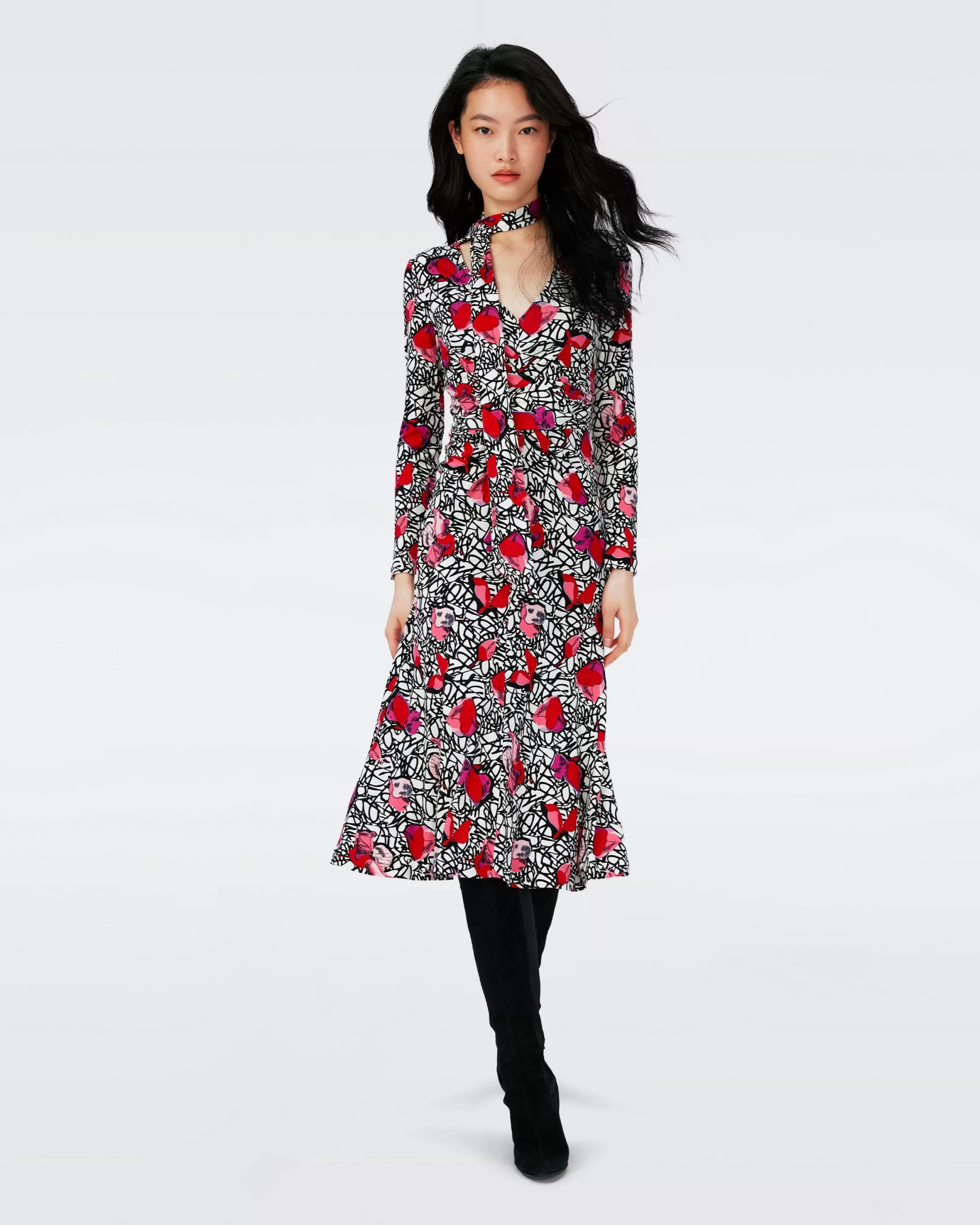 dvf Marsha Dress in Signature Floral Store