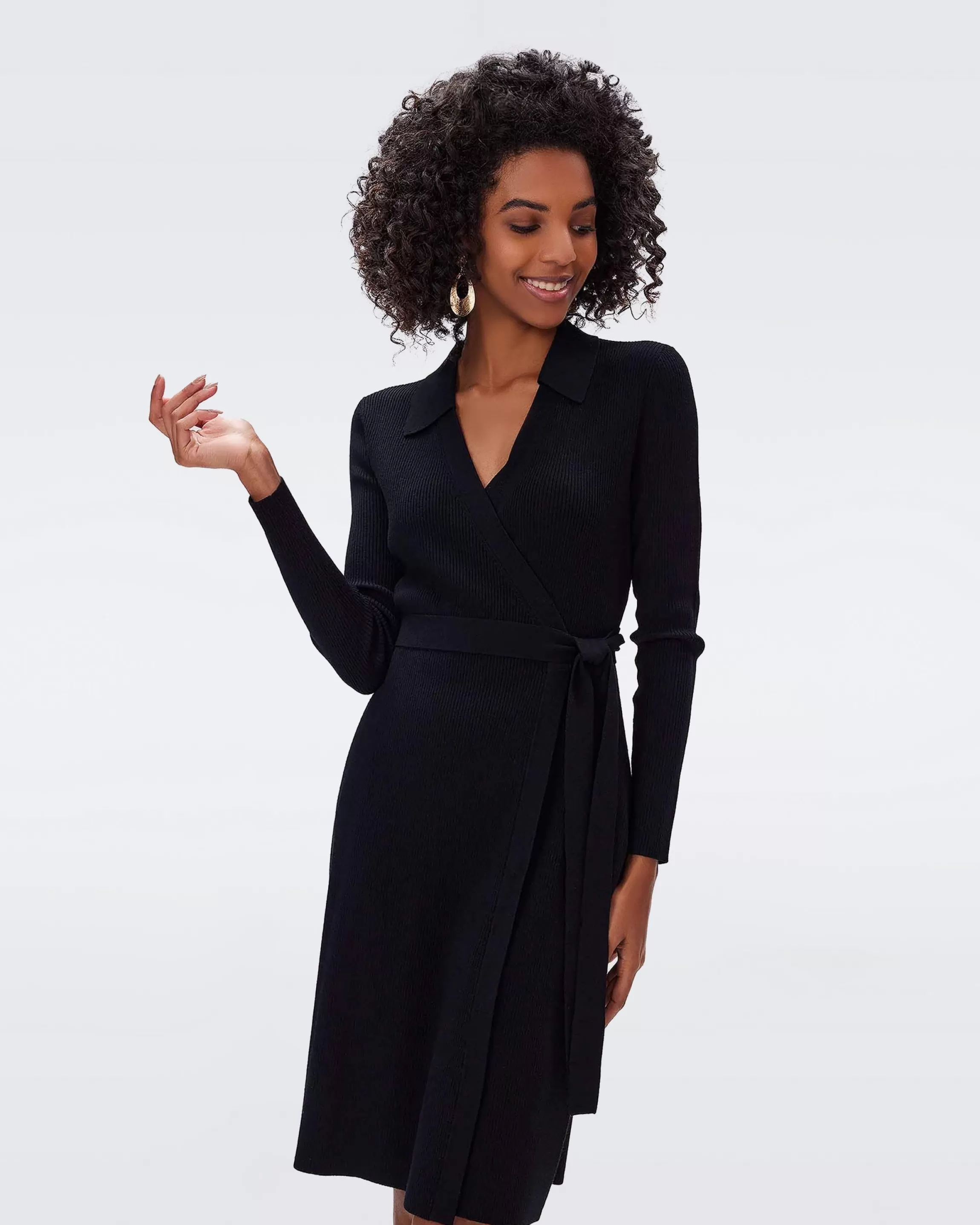 dvf Mida Wrap Dress in Black Cheap