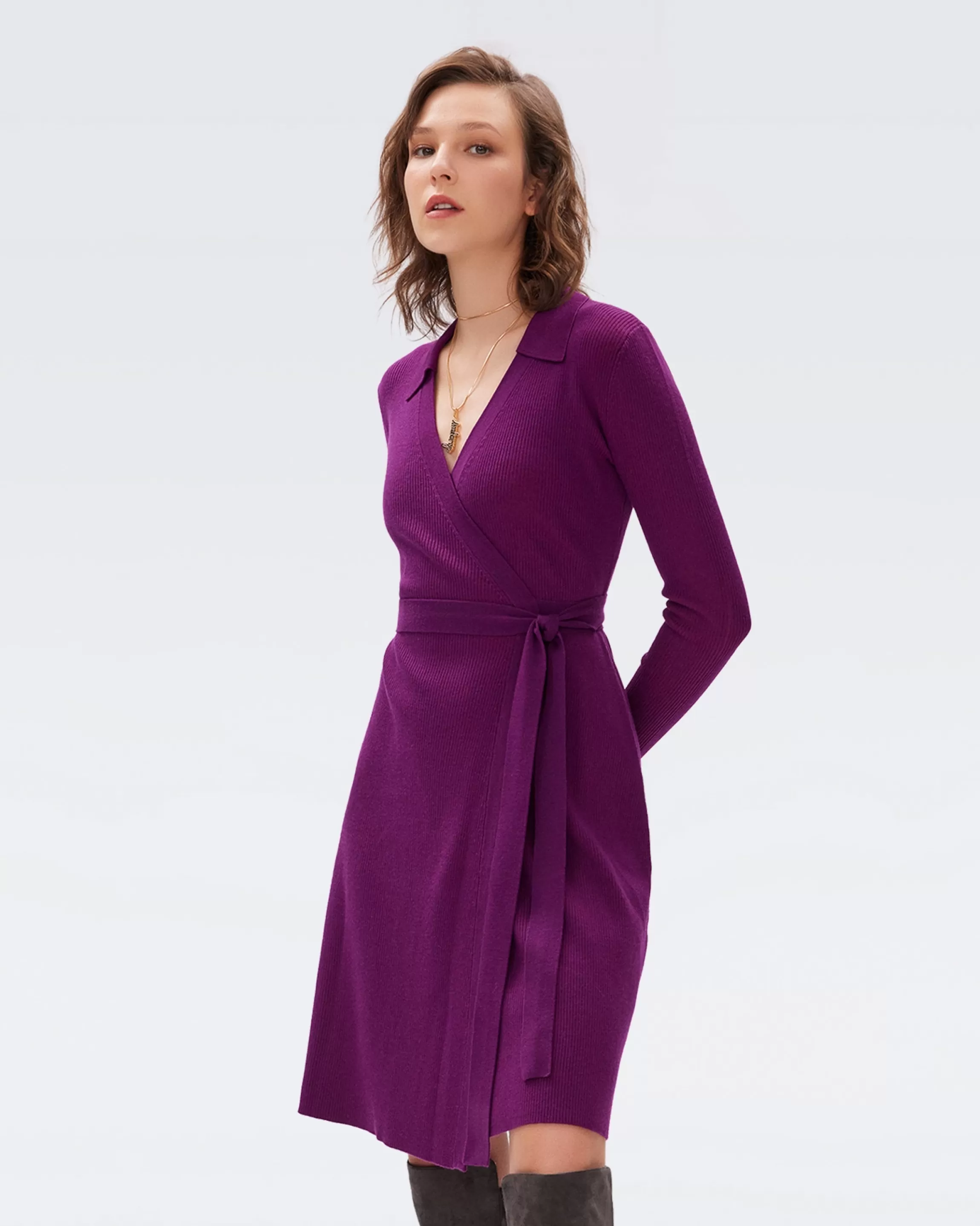 dvf Mida Wrap Dress in Violet Cheap