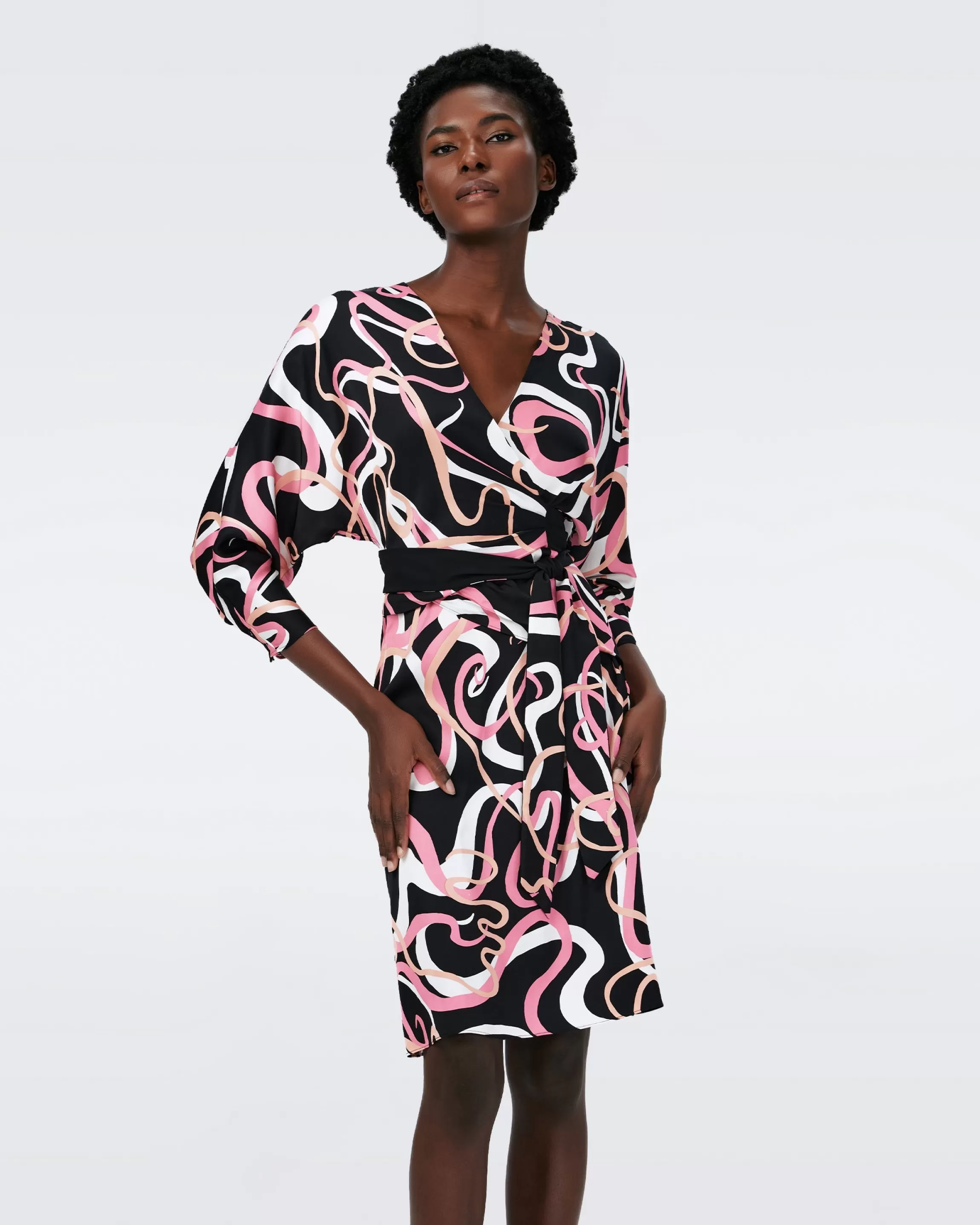 dvf Mikah Faux Wrap Dress in Celebration Discount