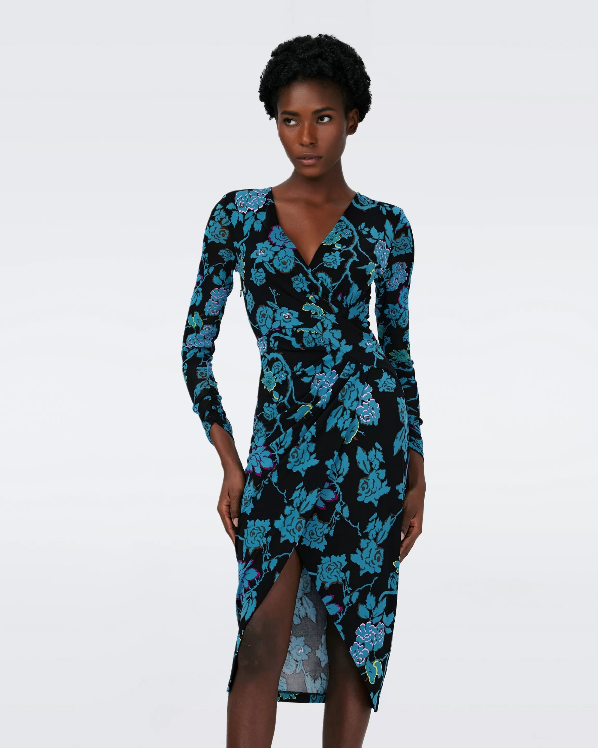 dvf Nevine Dress in China Vine Blk/China Vine Blk Best