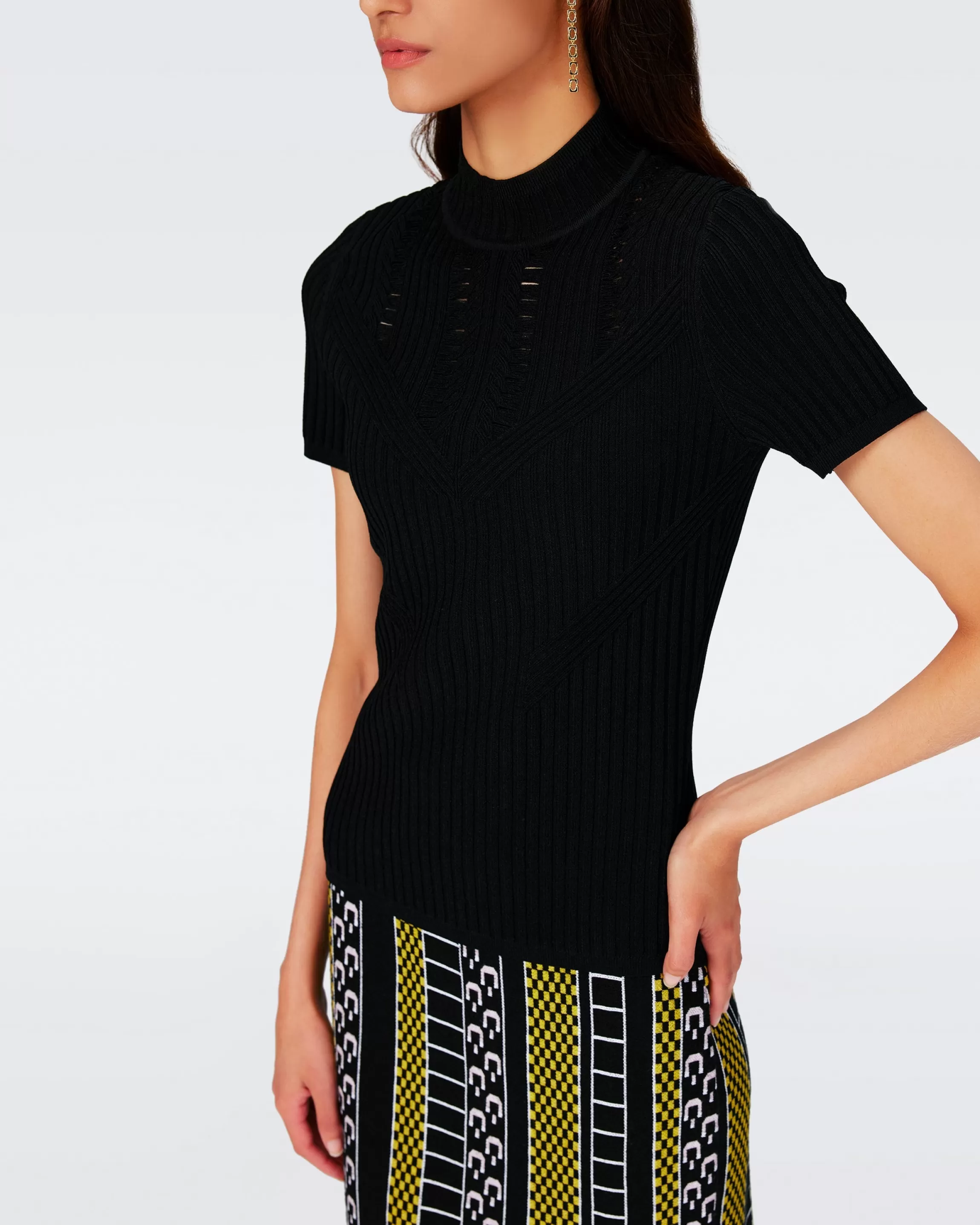 dvf Omisa Knit Top in Black Online