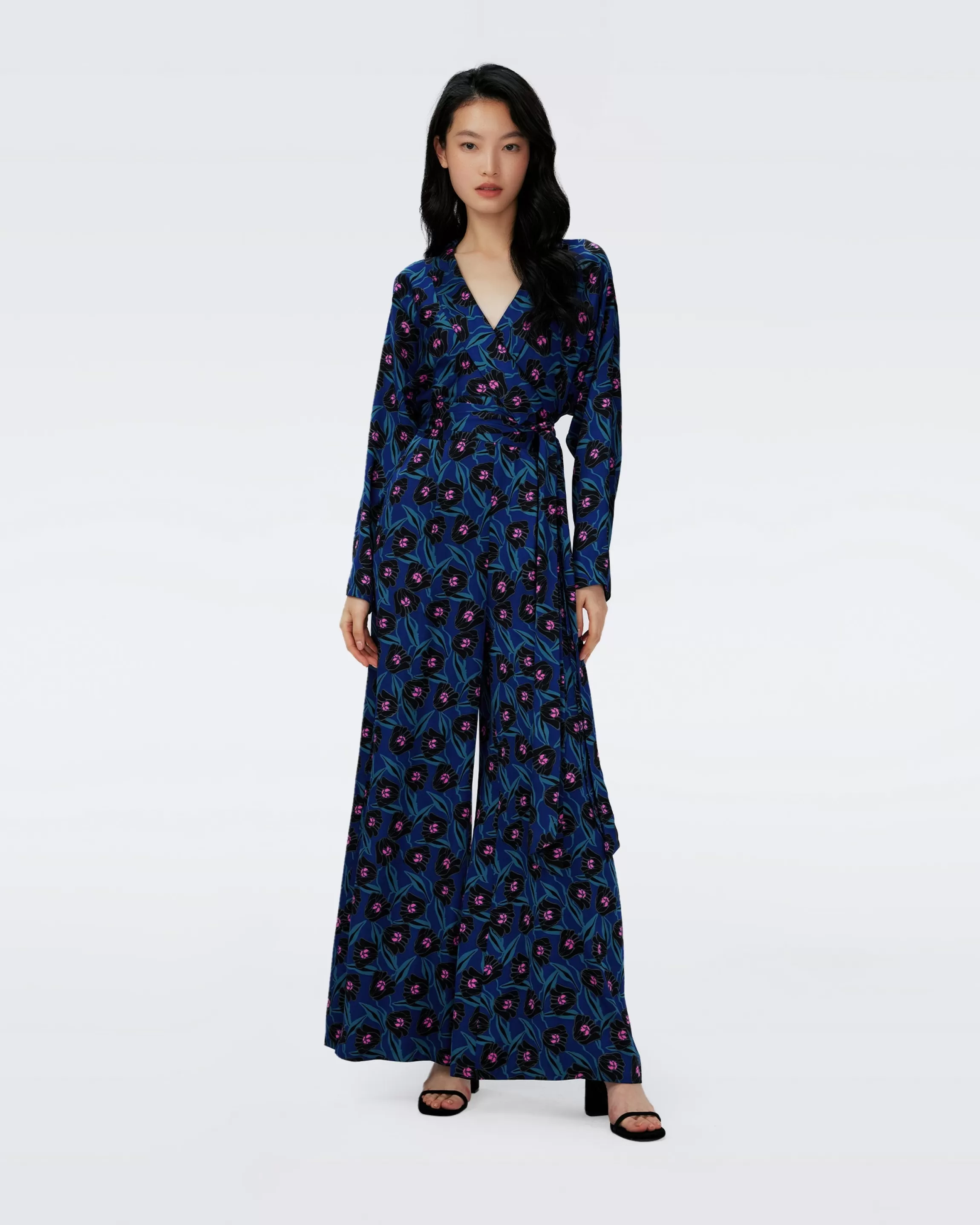 dvf Piper Jumpsuit in Fortune Vine Black Best Sale