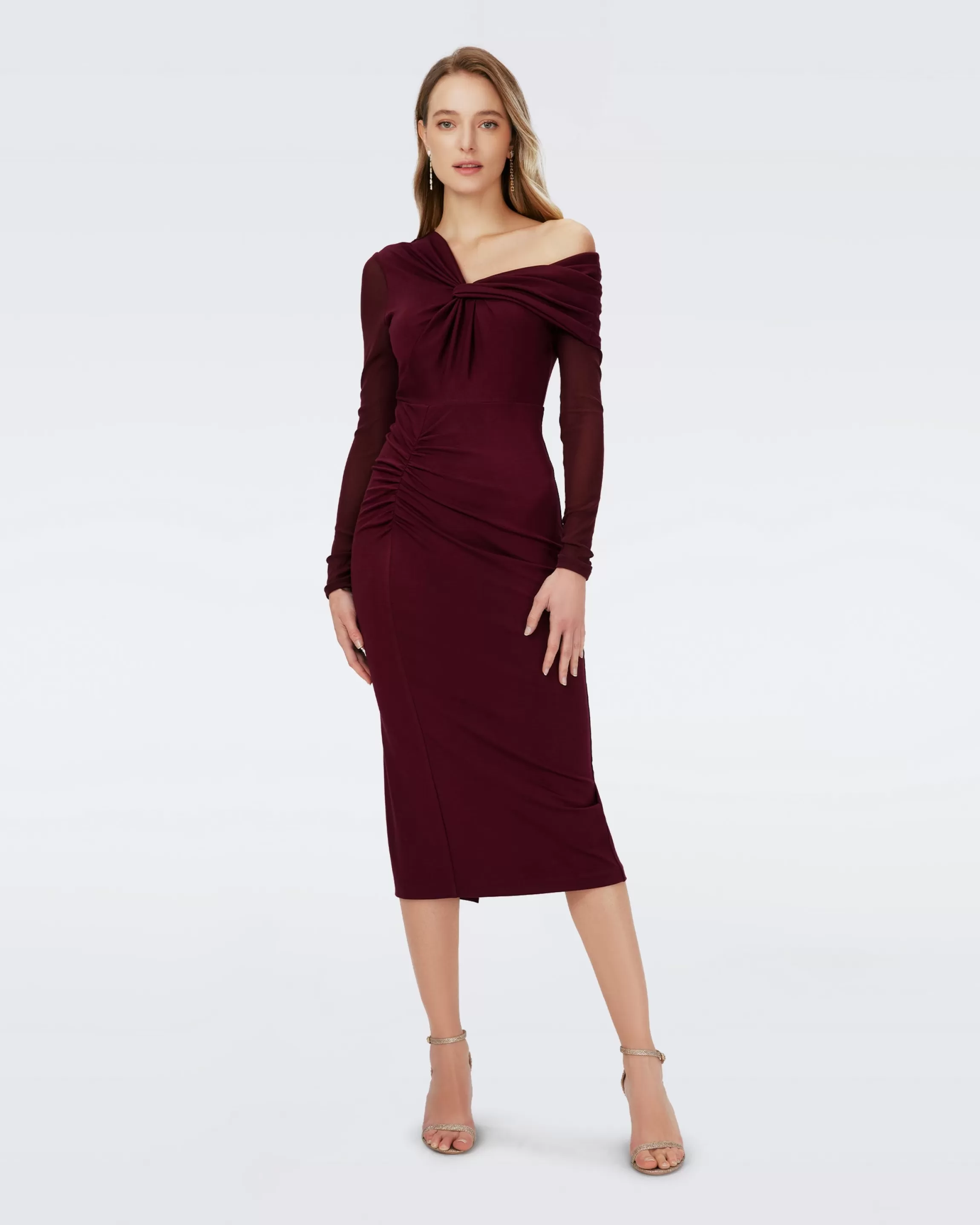 dvf Rich Dress in Wine Pink Store