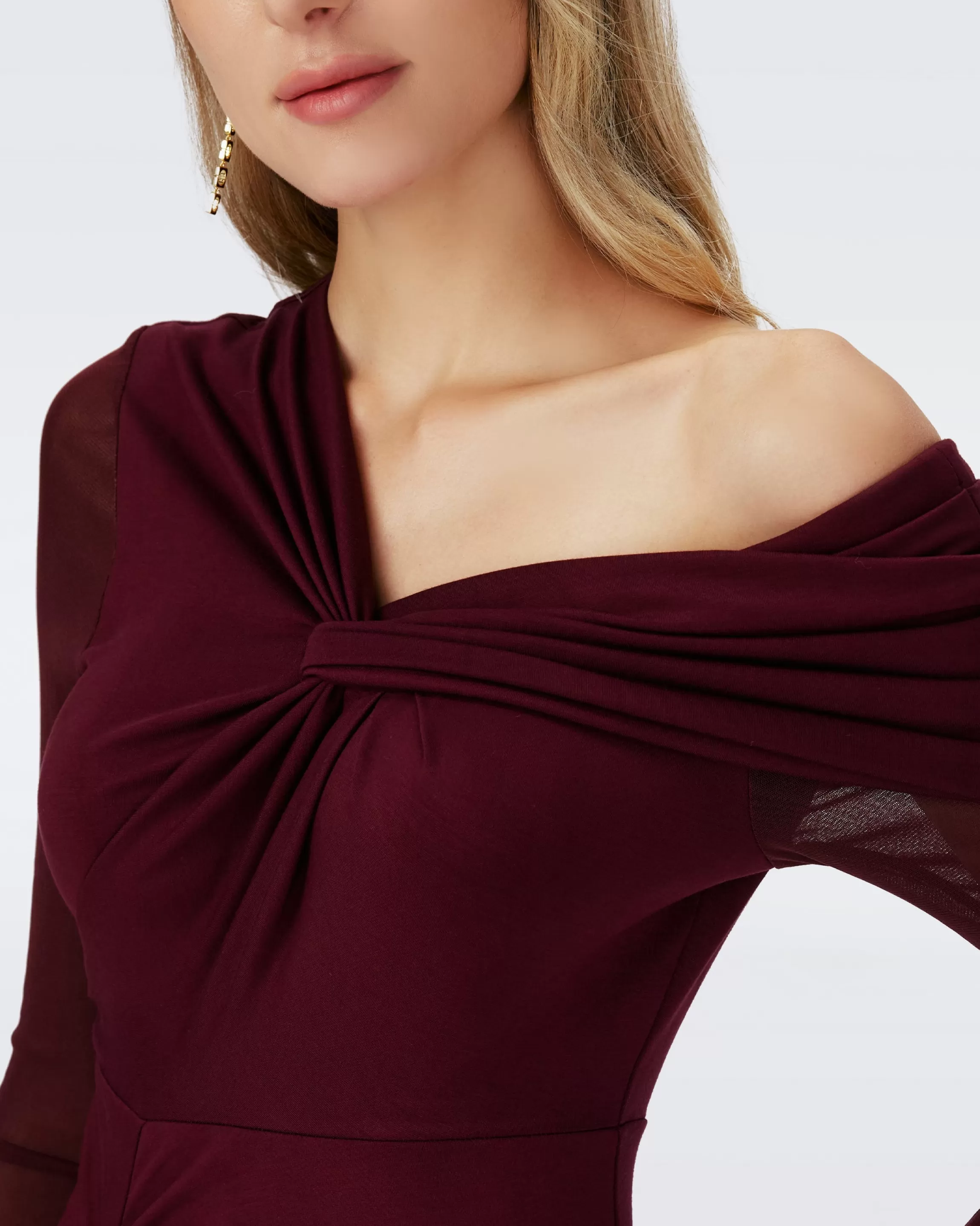 dvf Rich Dress in Wine Pink Store