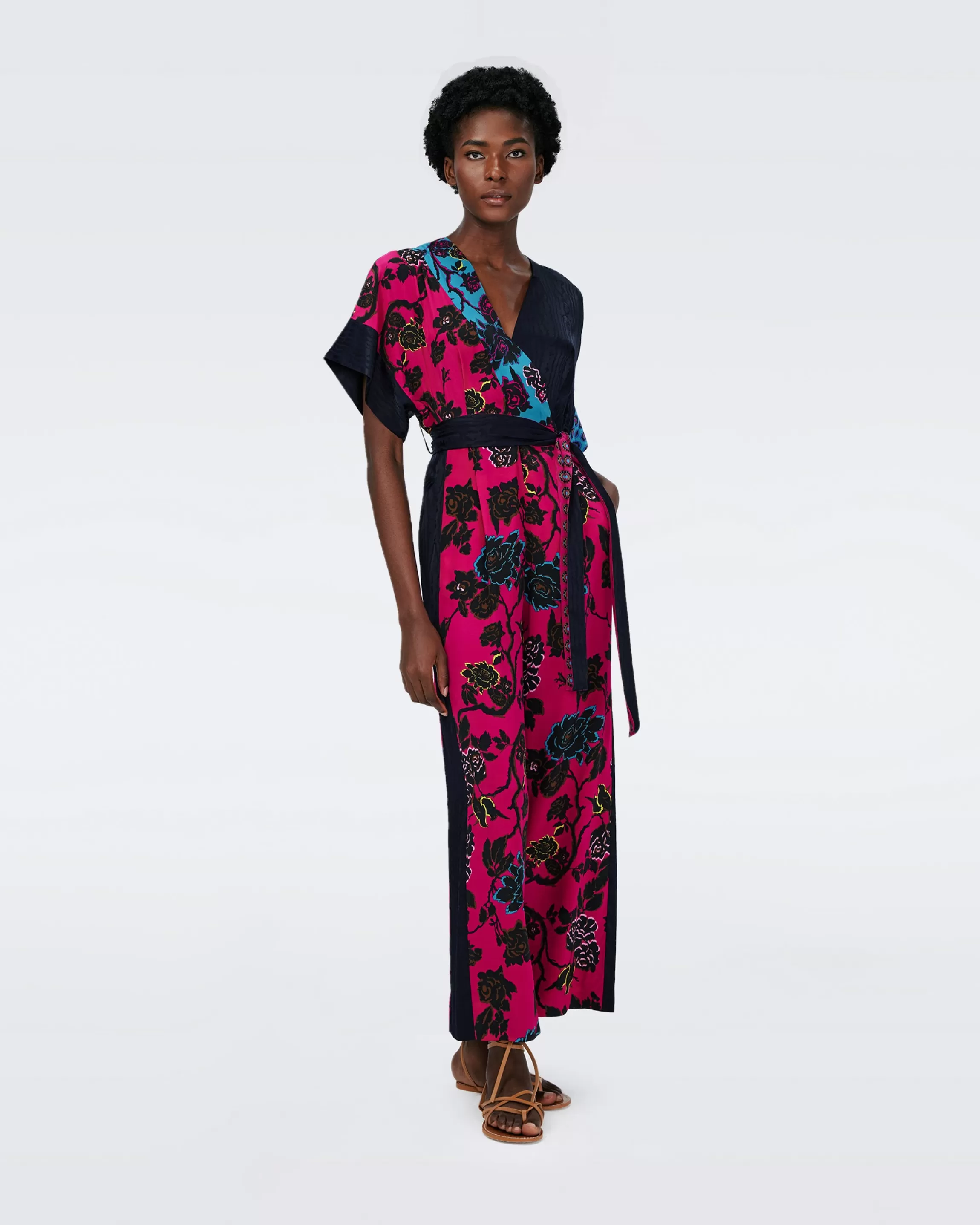 dvf Rinna Jumpsuit in China Vine Pink/Barrier Reef Shop