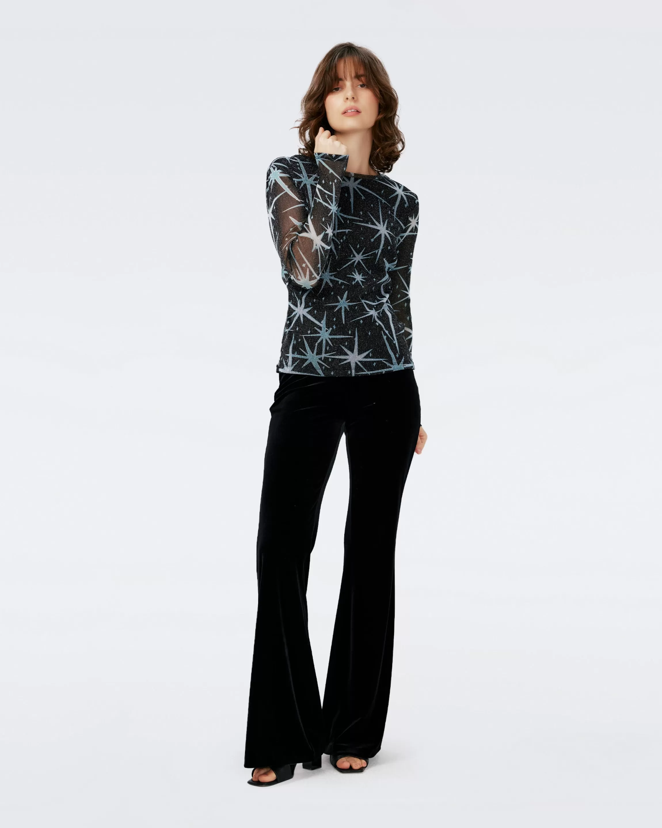 dvf Ruthette Velvet Pants in Black Online