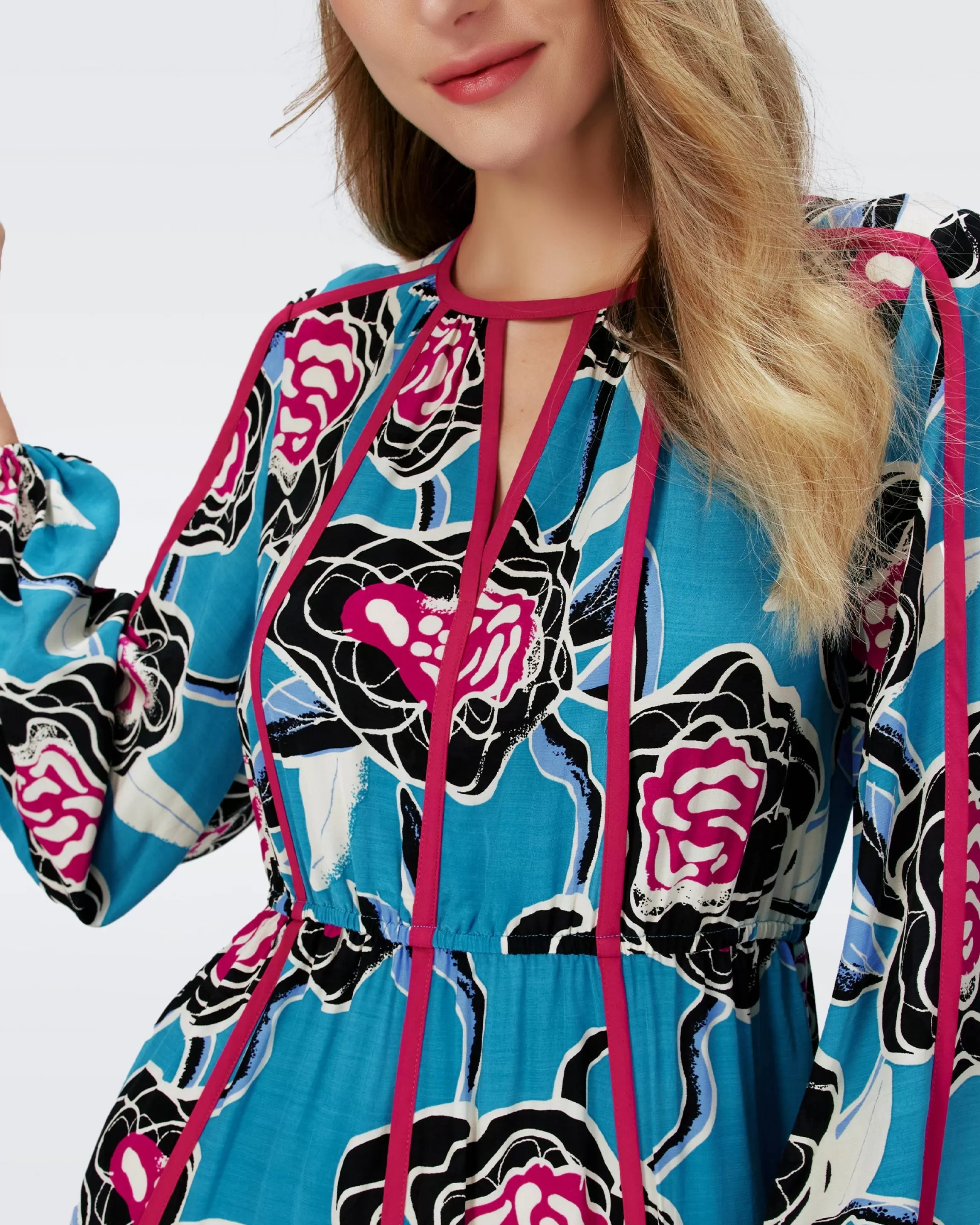 dvf Scott Dress in Oracle Rose Lg Barrier Reef Sale