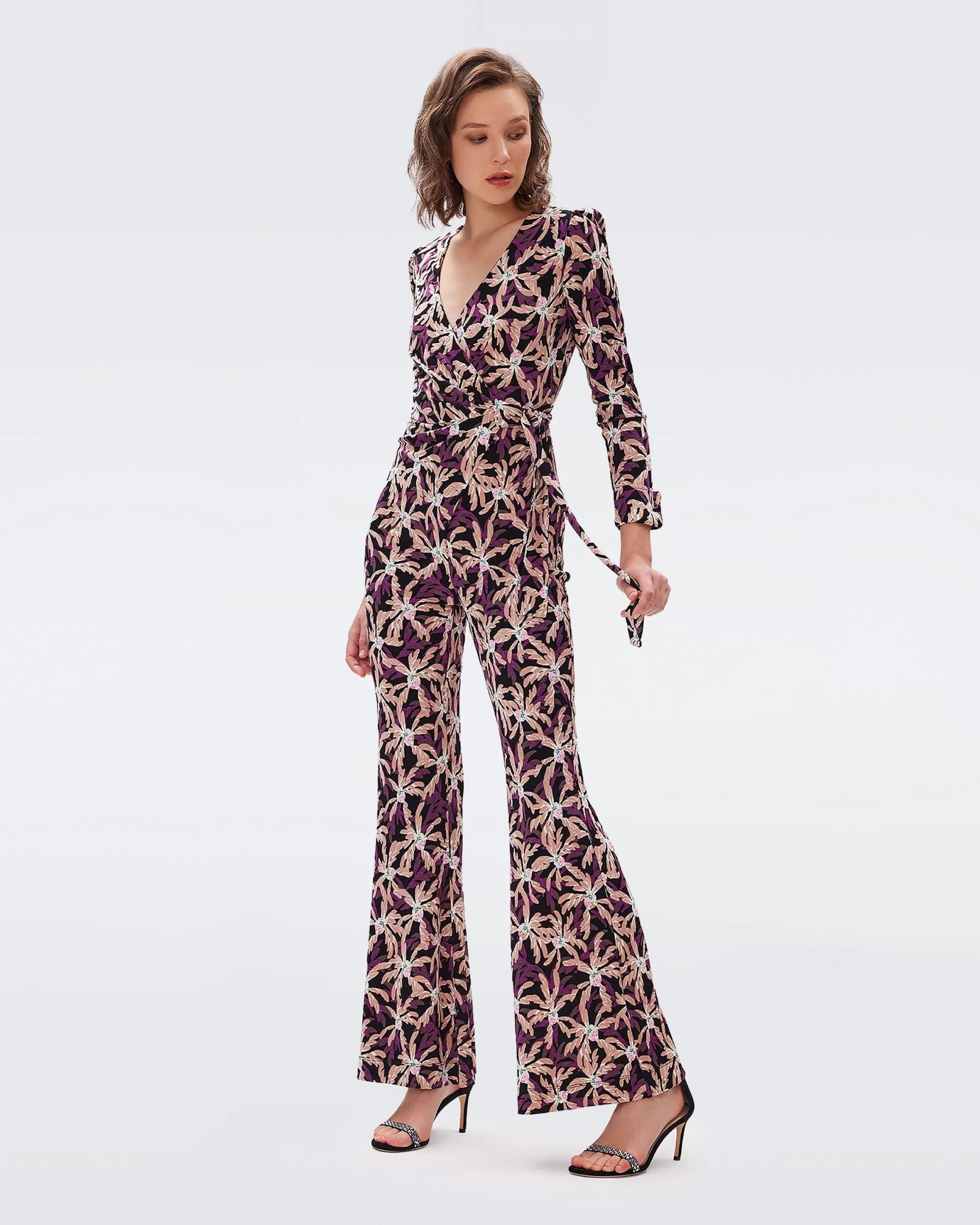 dvf Seoul Wrap Jumpsuit in Fall Leaves Best