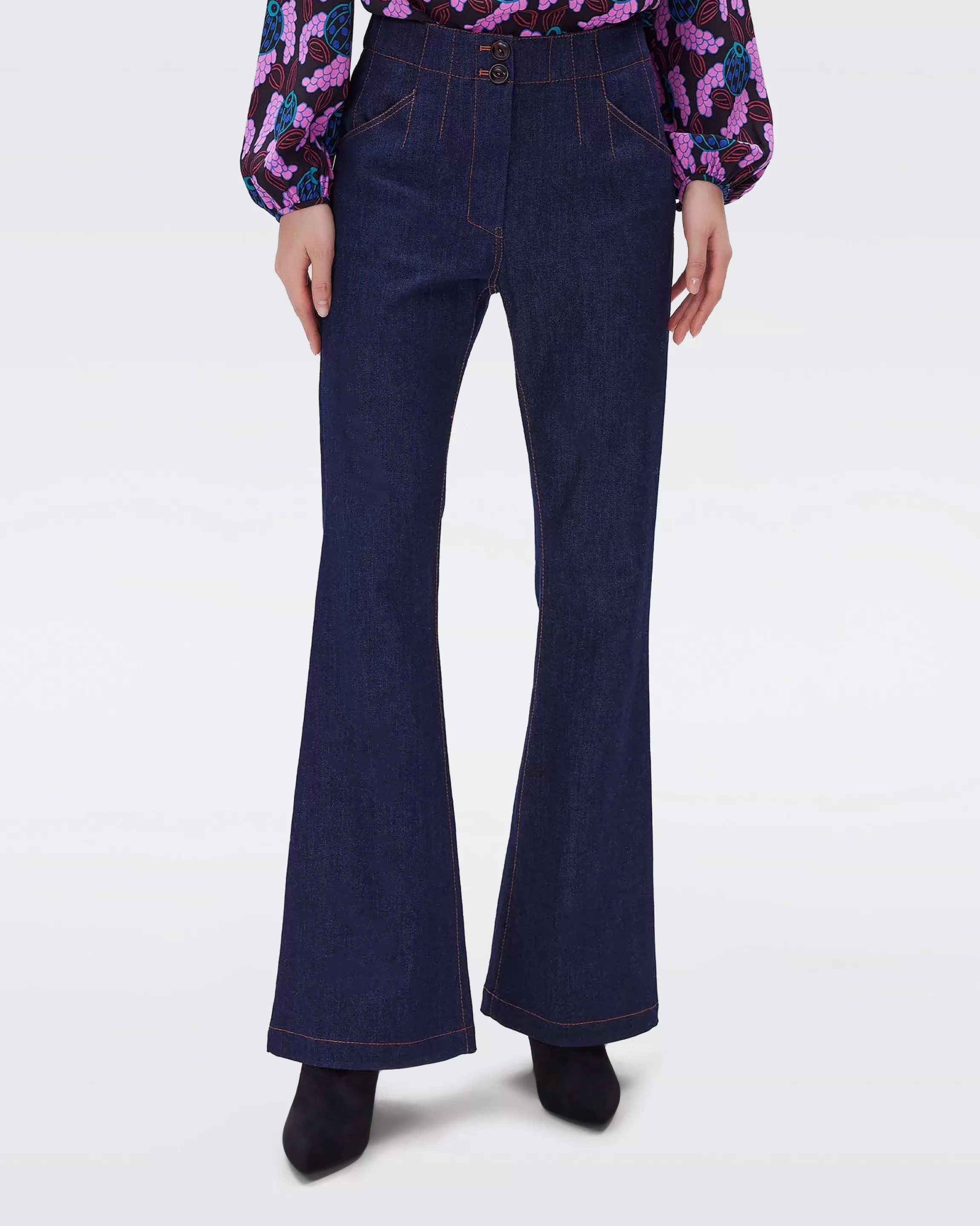 dvf Sugar Pants in Denim Blue Clearance