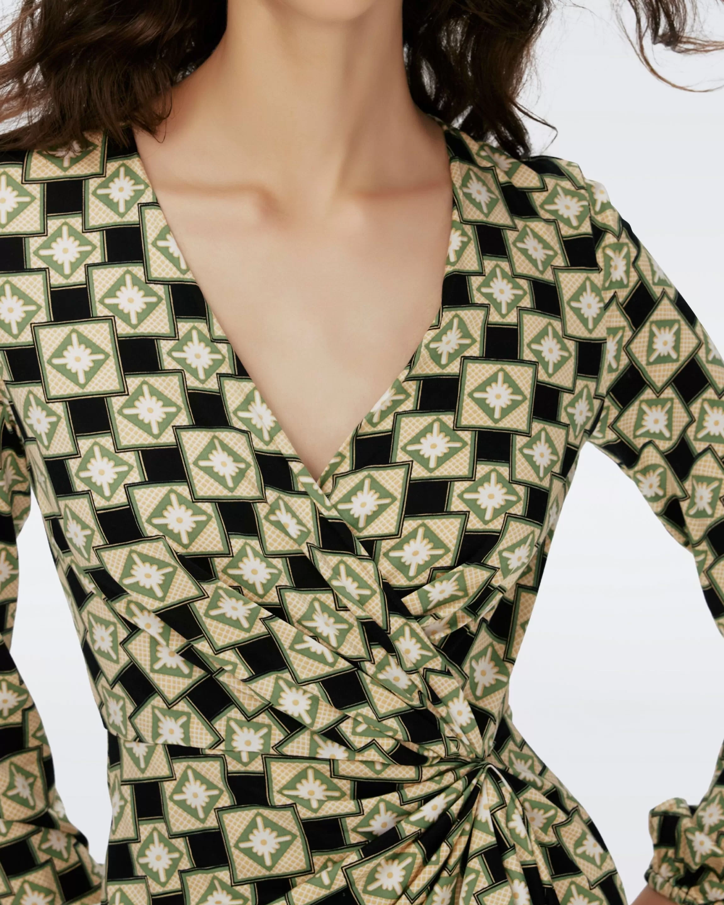 dvf Toronto Dress in Lotus Seed Green Outlet