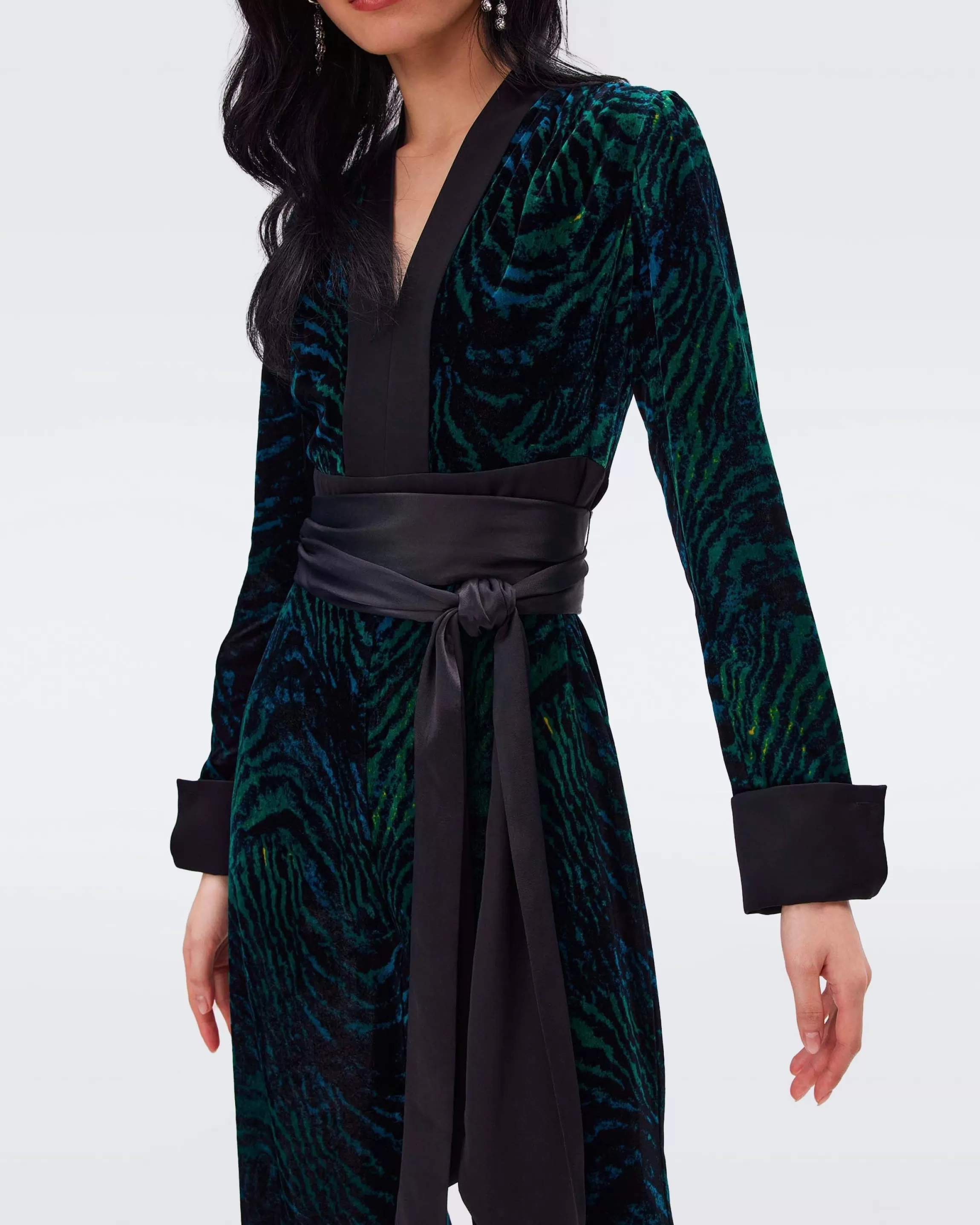 dvf Vegas Velvet Jumpsuit in Moire Tiger Best Sale